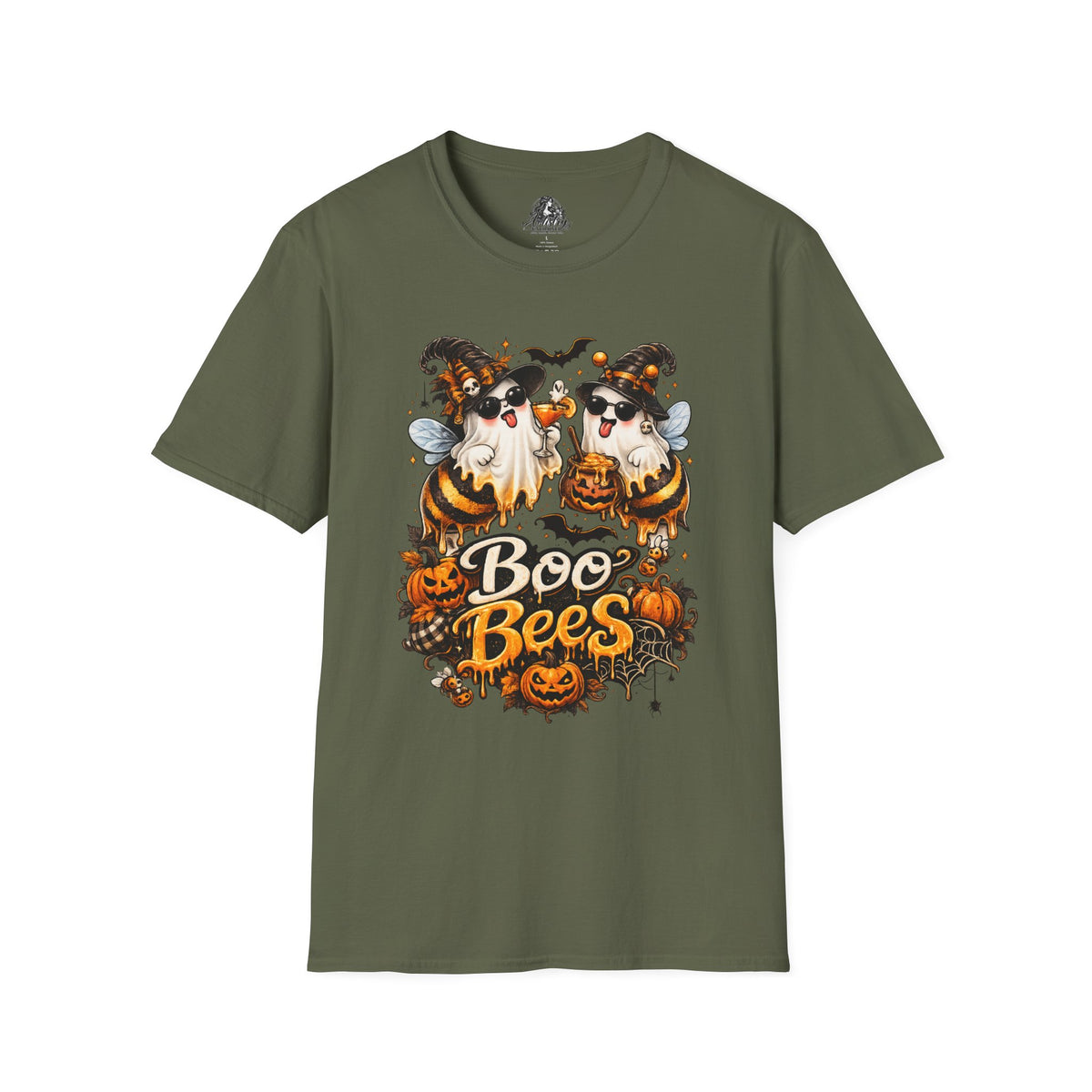 Boo Bees Halloween | Glam Ghost Design | Unisex Softstyle T-Shirt
