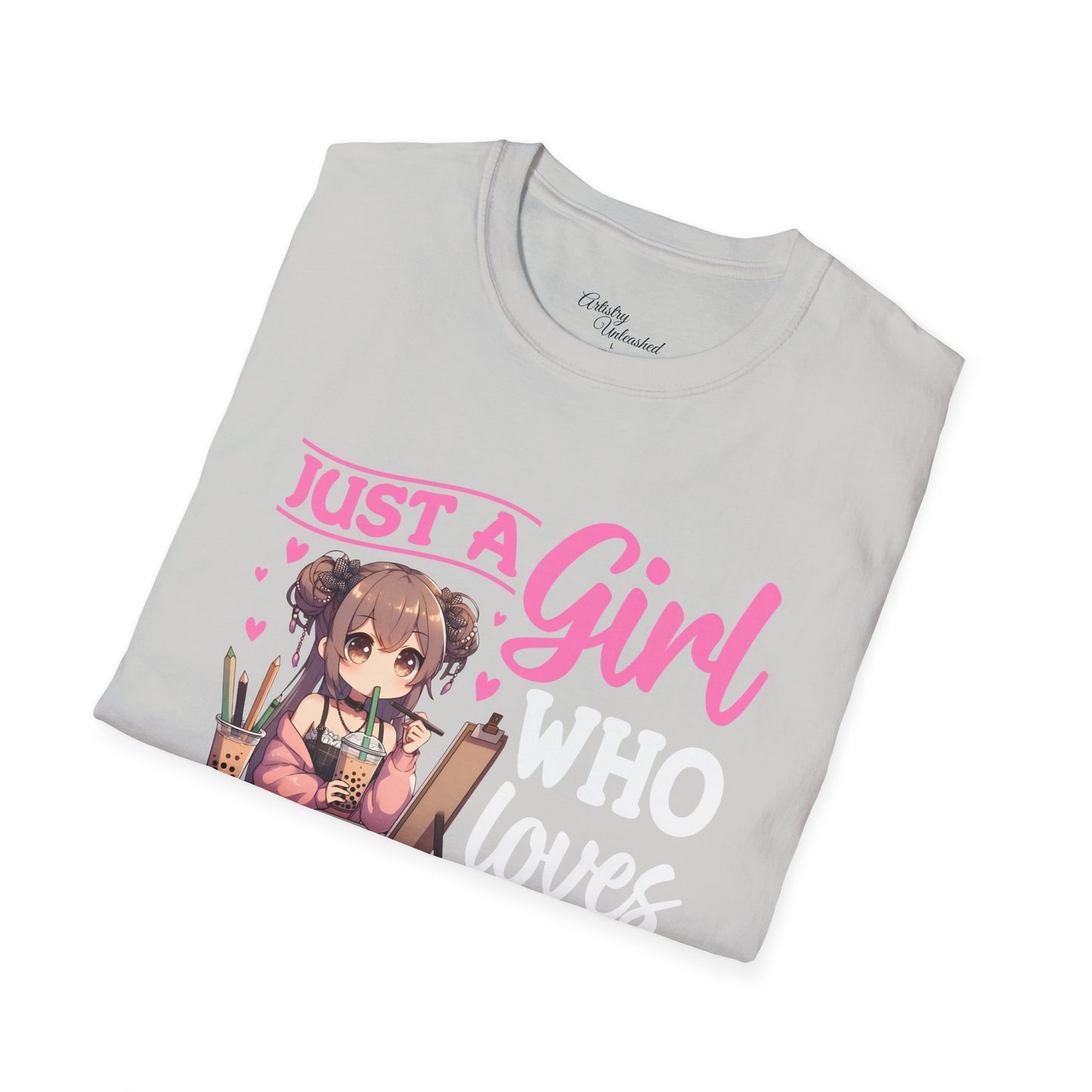 Girl Who Loves Anime White Unisex Softstyle T-Shirt