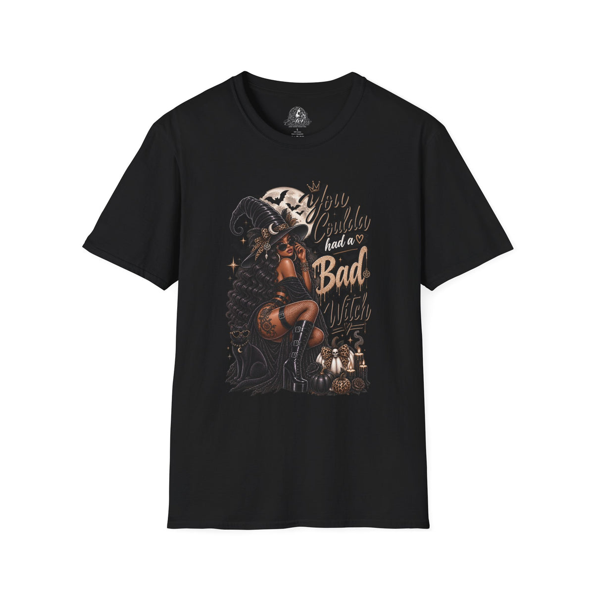 Bad Witch Halloween | Glam Ghost Design | Unisex Softstyle T-Shirt