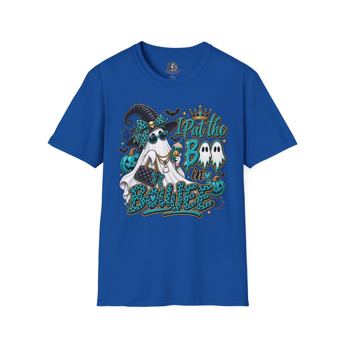 Boo in Boujee Halloween | Glam Ghost Design | Unisex Softstyle T-Shirt