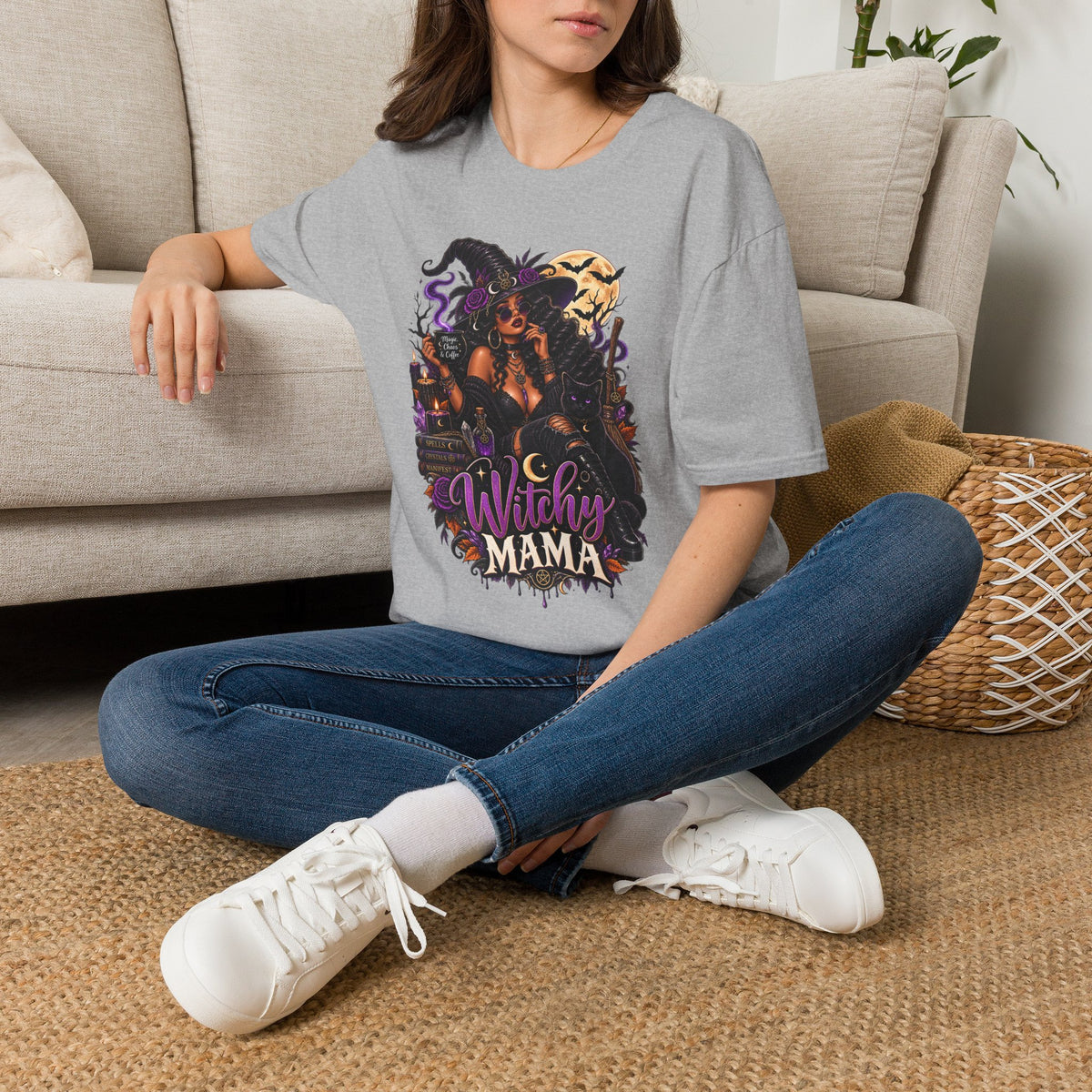Witchy Mama Halloween | Glam Ghost Design | Unisex Softstyle T-Shirt