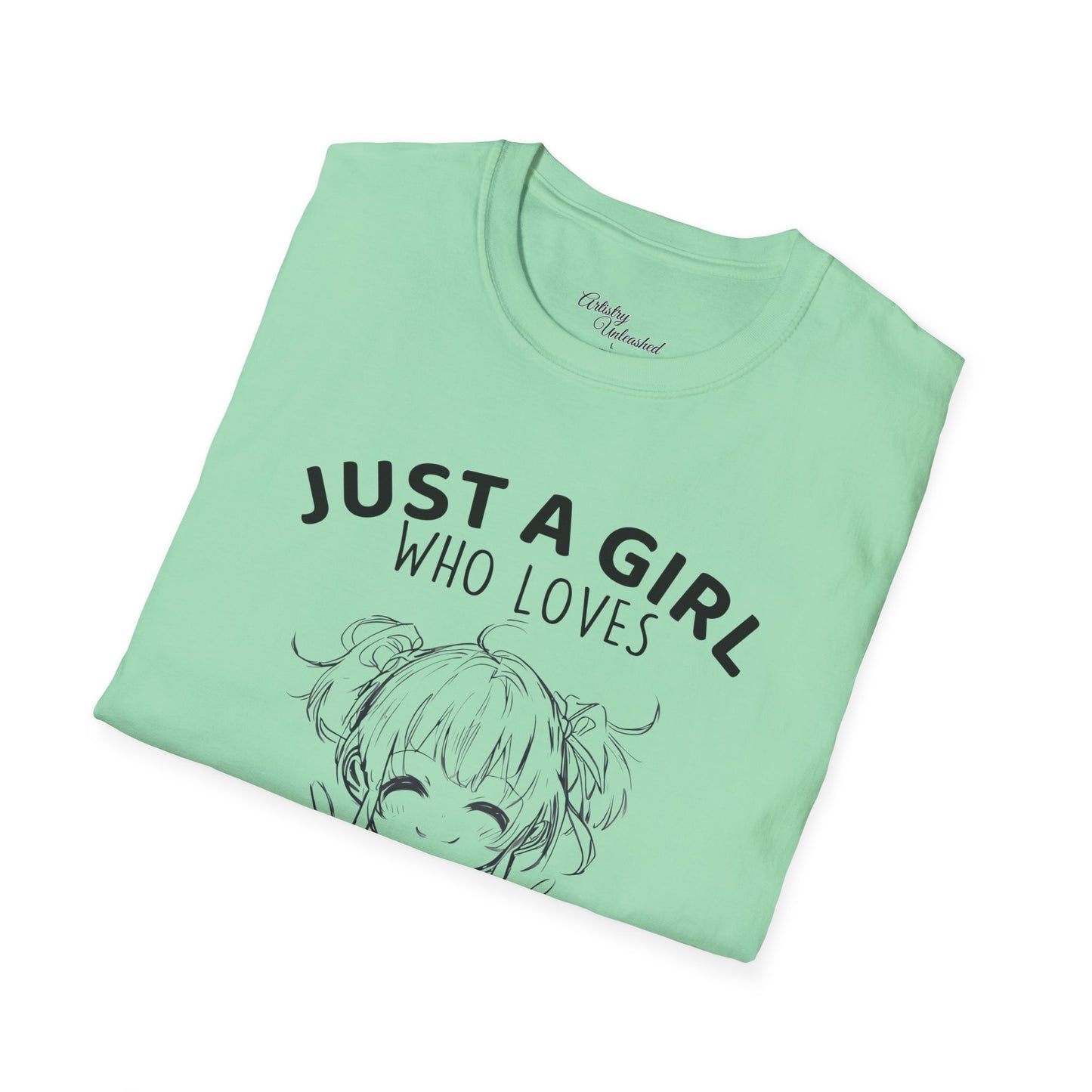 Girl Who Loves Anime White Unisex Softstyle T-Shirt