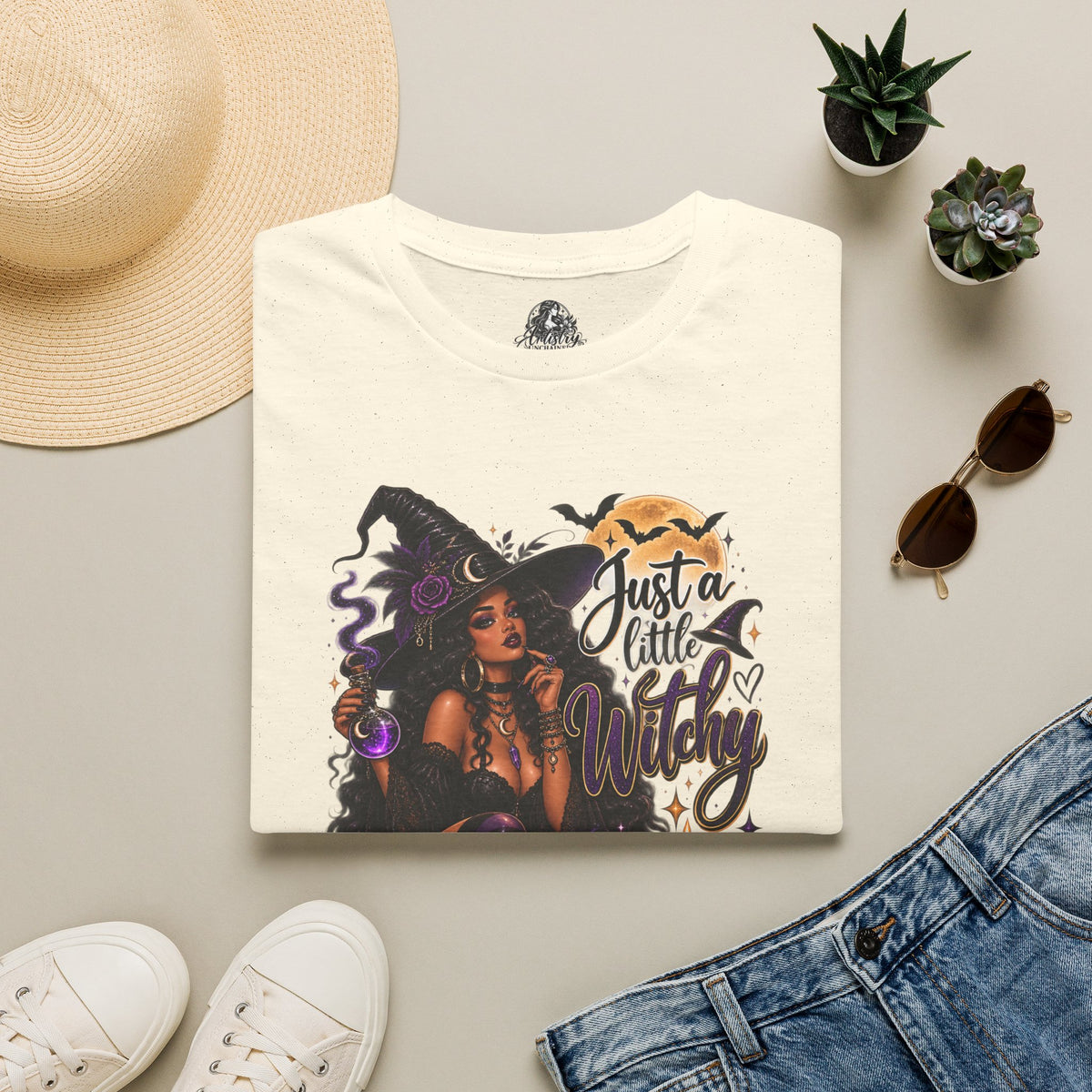 A Little Witchy Halloween | Glam Ghost Design | Unisex Softstyle T-Shirt