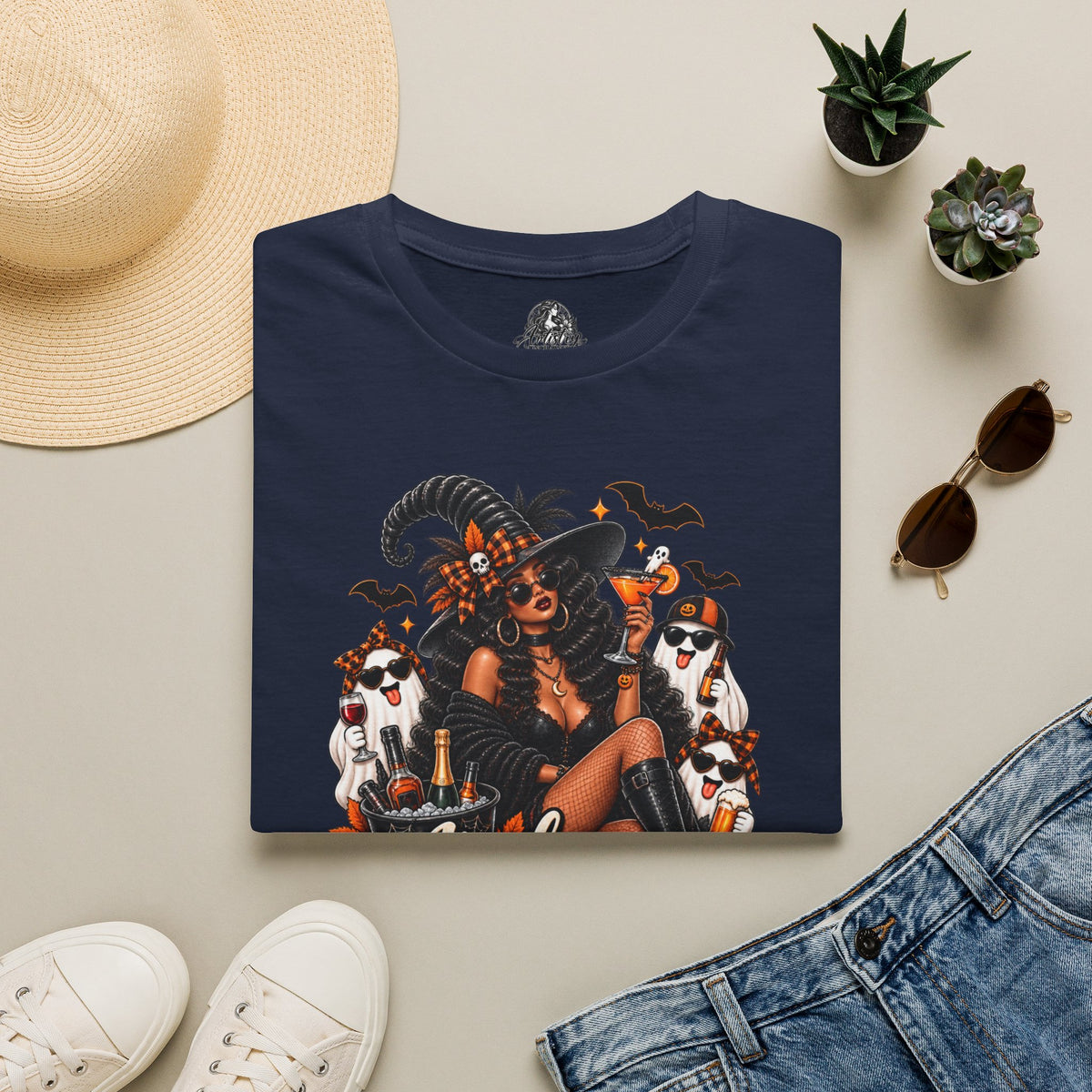 Here for the Boos Halloween | Glam Ghost Design | Unisex Softstyle T-Shirt