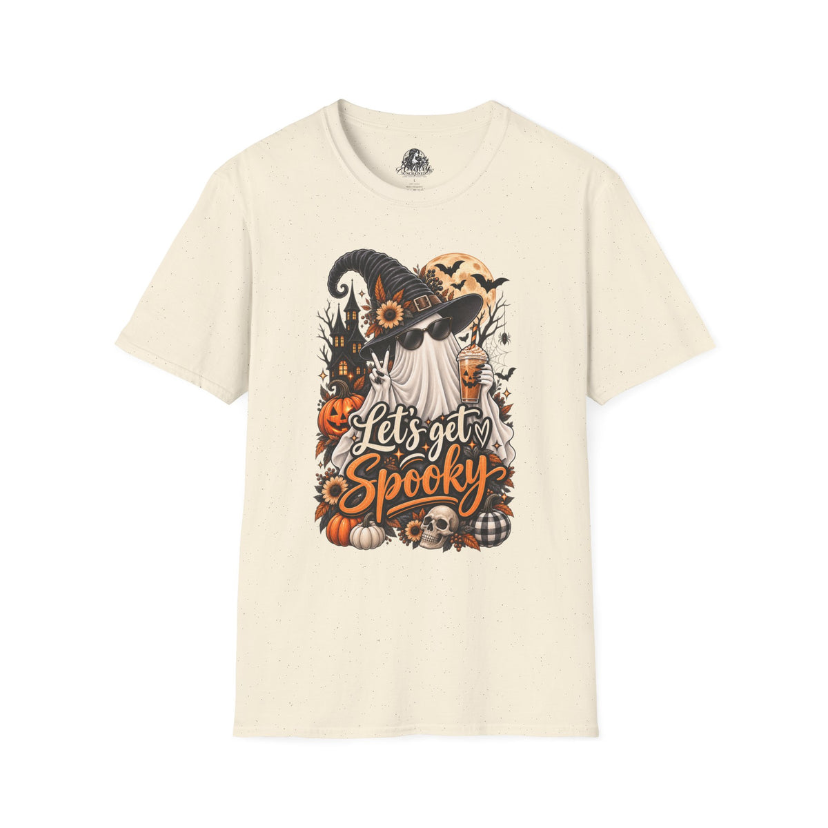 Let's Get Spooky Halloween | Glam Ghost Design | Unisex Softstyle T-Shirt