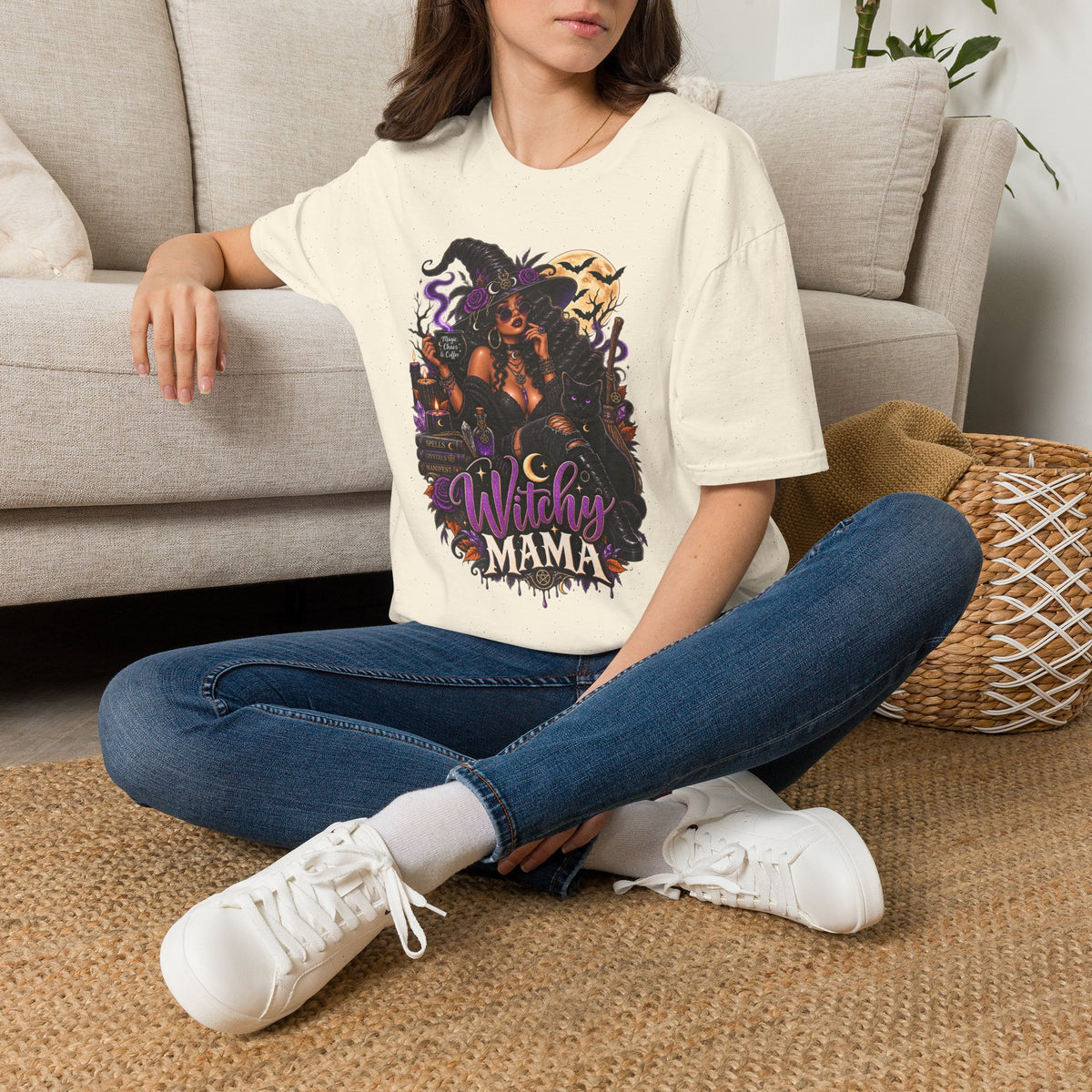 Witchy Mama Halloween | Glam Ghost Design | Unisex Softstyle T-Shirt