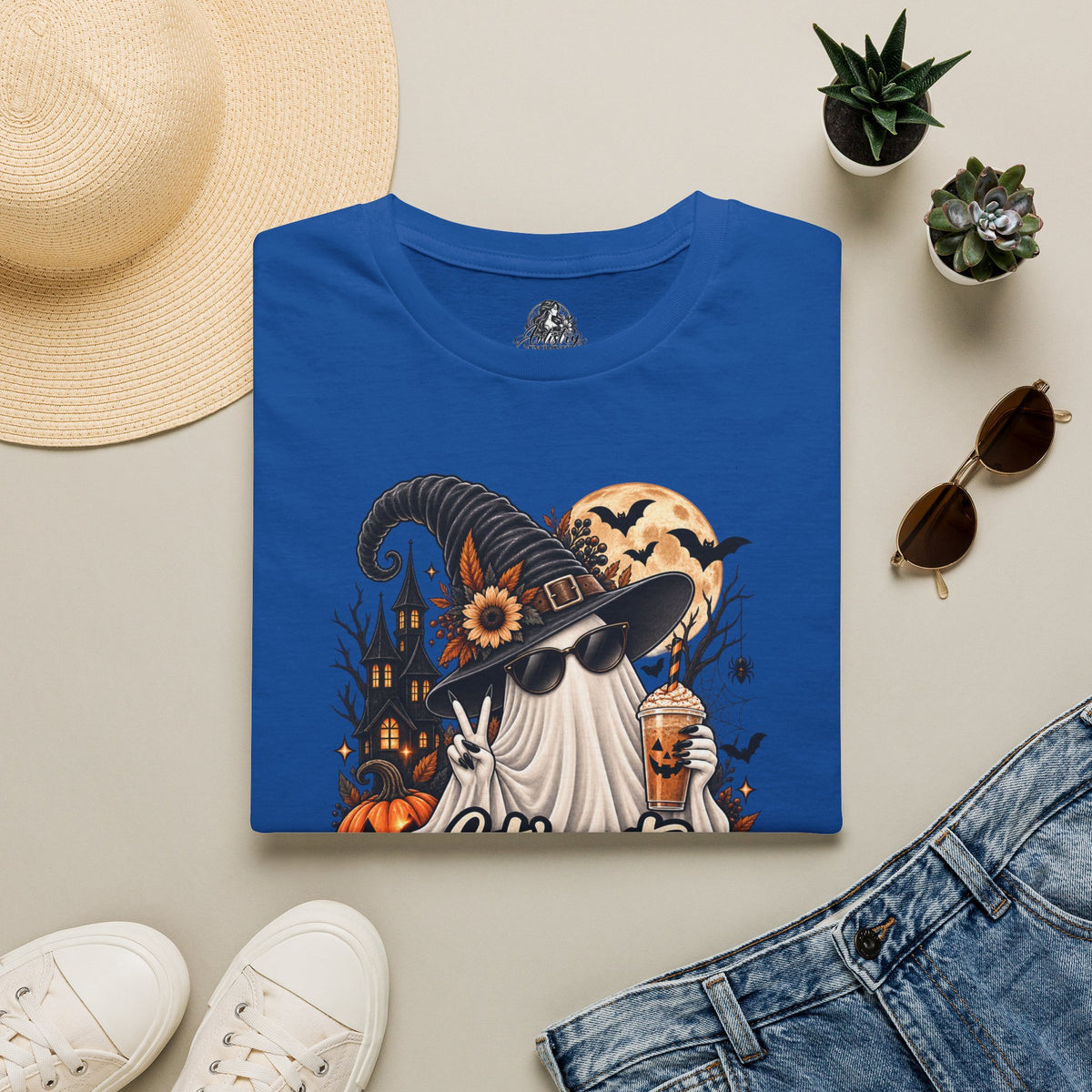 Let's Get Spooky Halloween | Glam Ghost Design | Unisex Softstyle T-Shirt