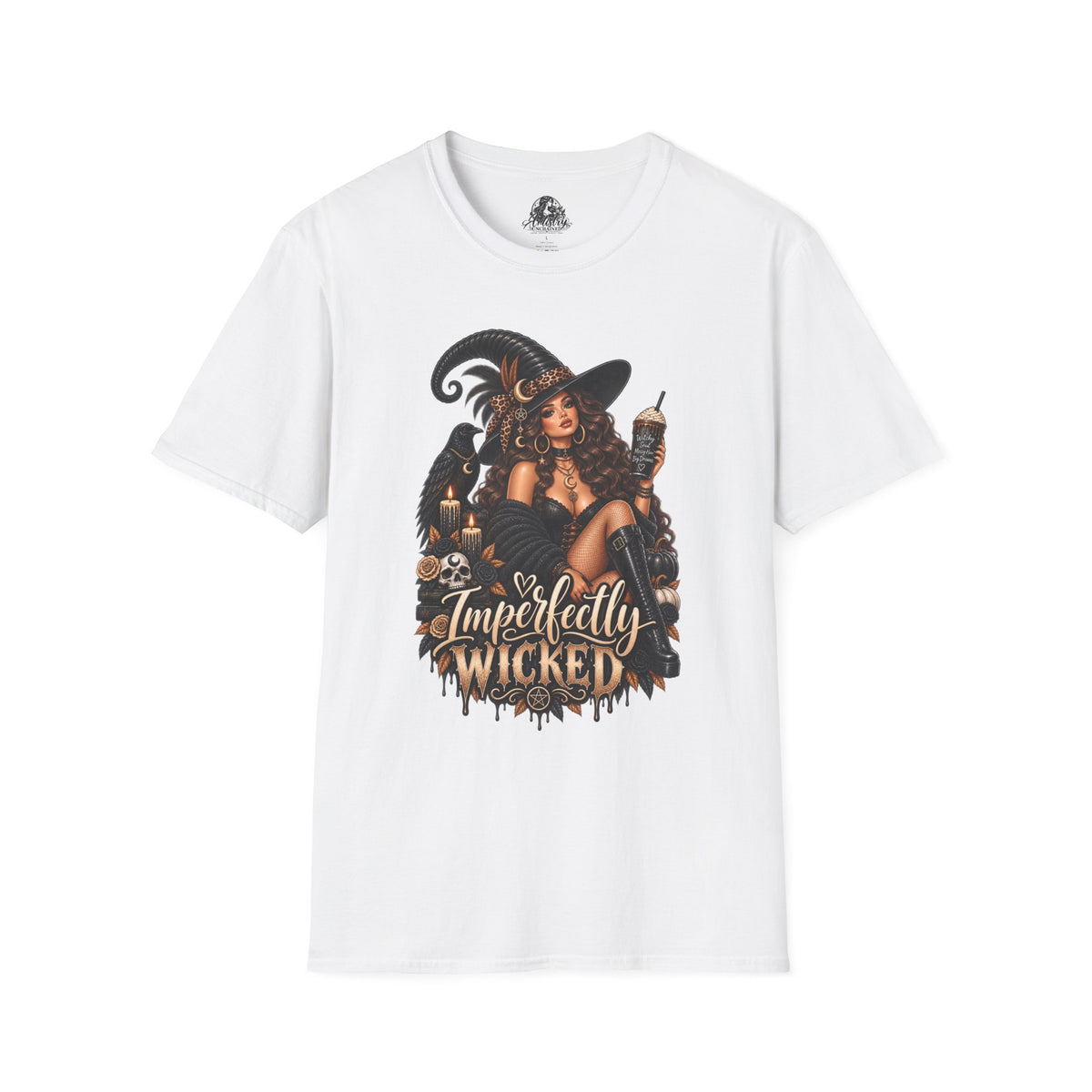 Imperfectly Wicked Halloween | Glam Ghost Design | Unisex Softstyle T-Shirt