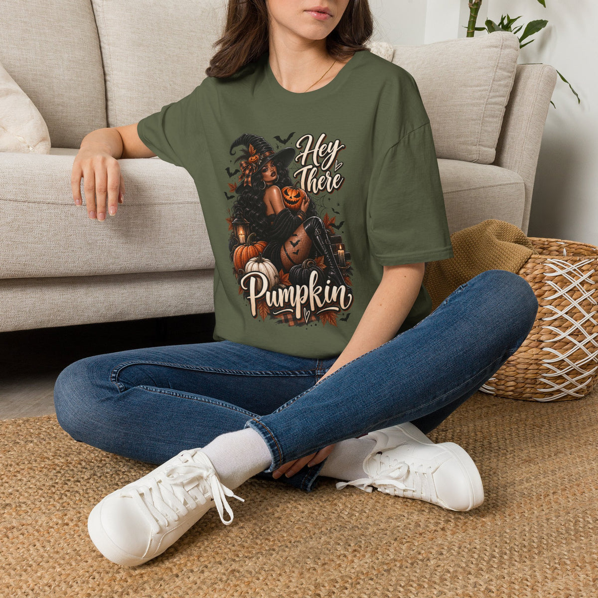 Hey There Pumpkin Halloween | Glam Ghost Design | Unisex Softstyle T-Shirt