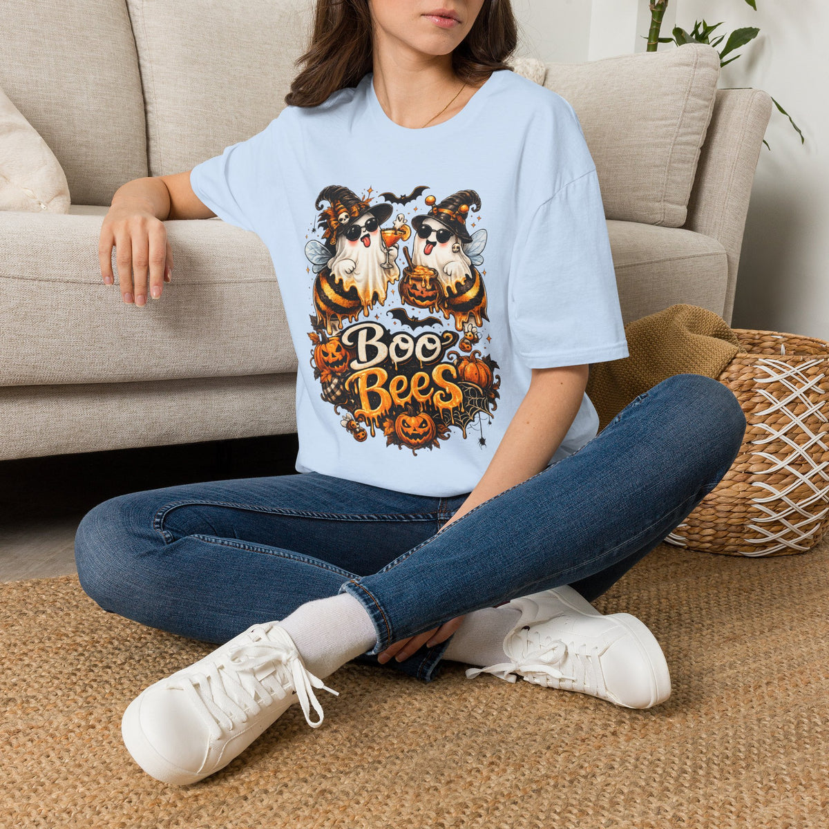 Boo Bees Halloween | Glam Ghost Design | Unisex Softstyle T-Shirt