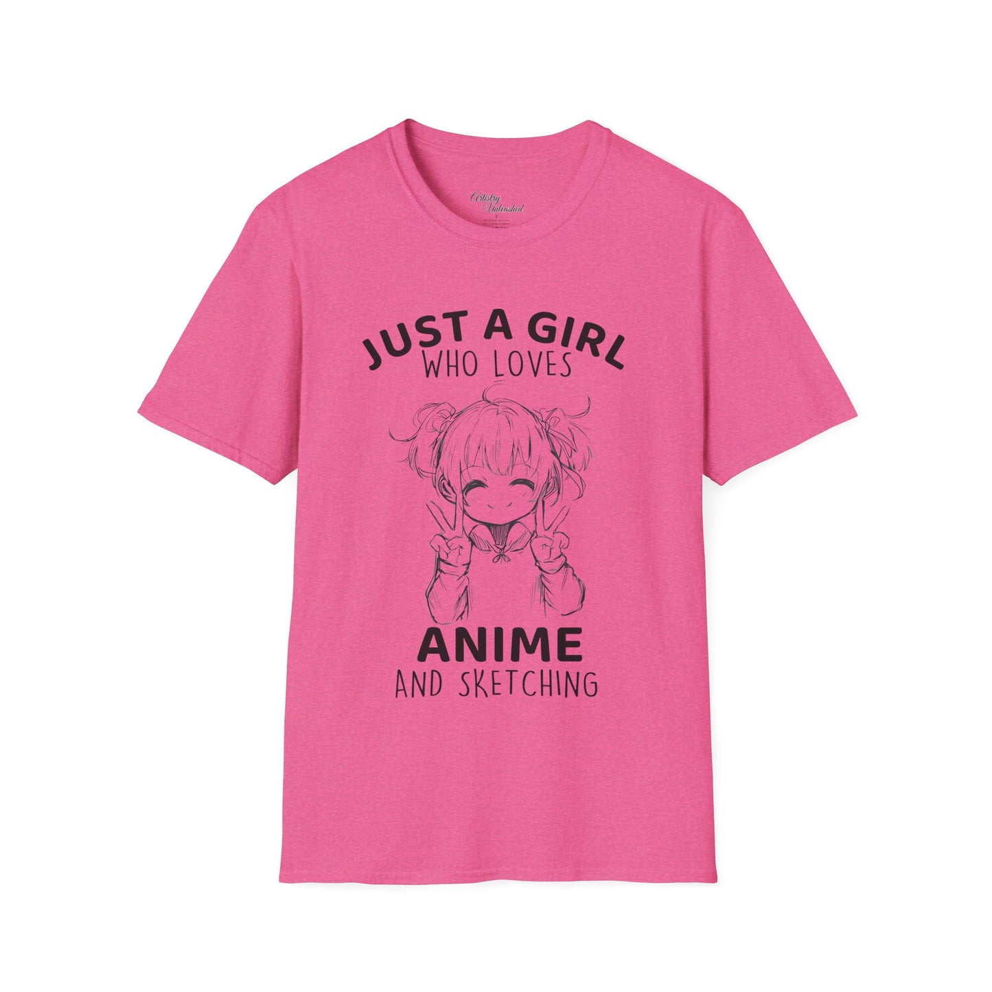 Girl Who Loves Anime White Unisex Softstyle T-Shirt