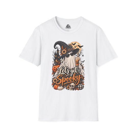 Let's Get Spooky Halloween | Glam Ghost Design | Unisex Softstyle T-Shirt