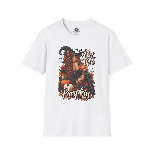 Hey There Pumpkin Halloween | Glam Ghost Design | Unisex Softstyle T-Shirt