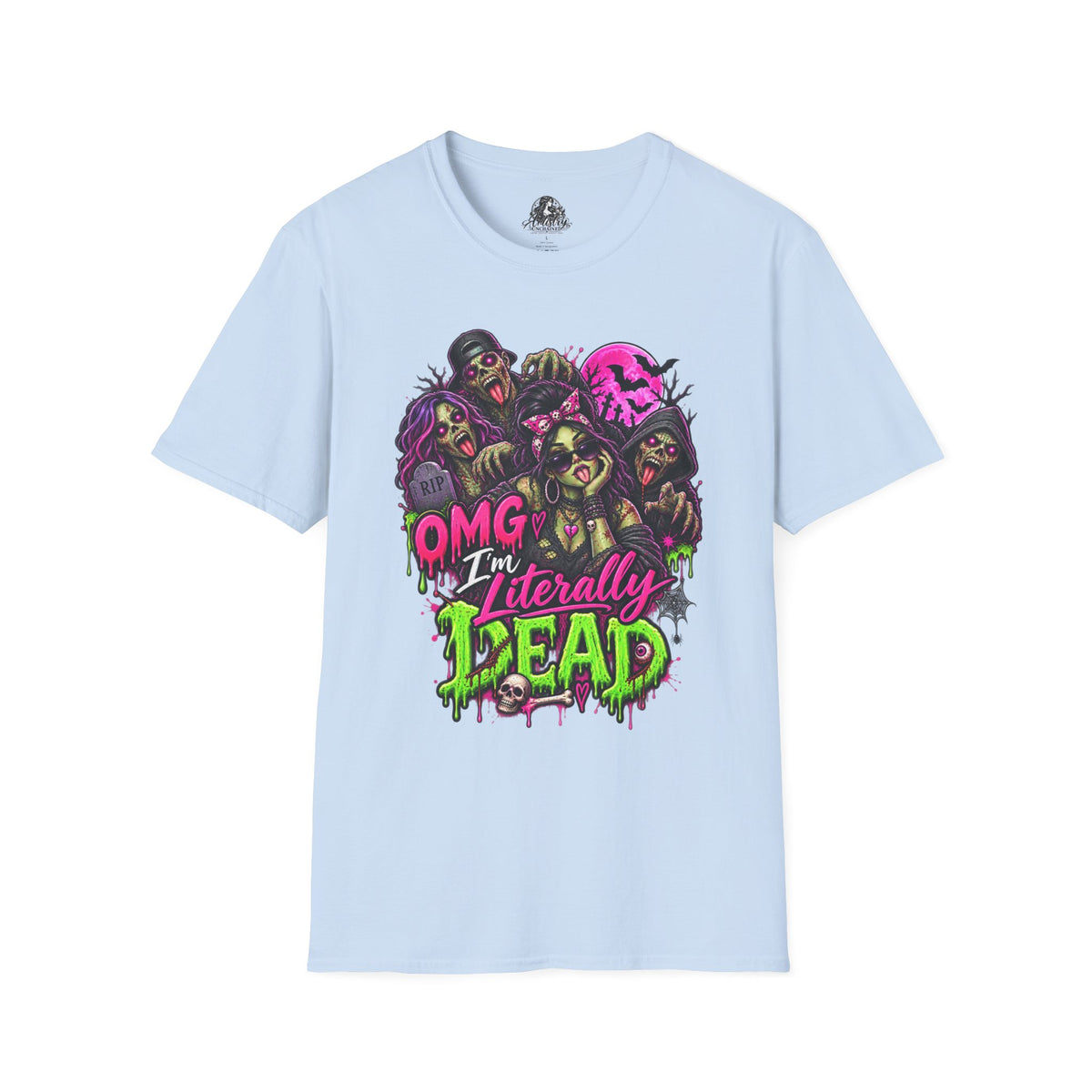 Literally Dead Halloween | Glam Ghost Design | Unisex Softstyle T-Shirt