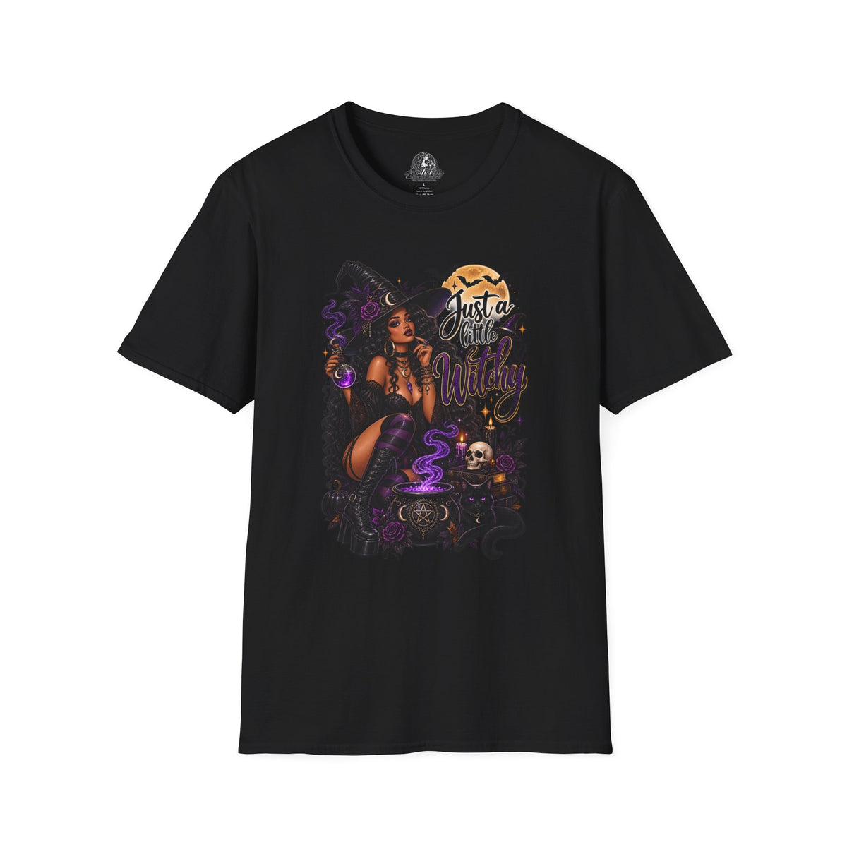 A Little Witchy Halloween | Glam Ghost Design | Unisex Softstyle T-Shirt