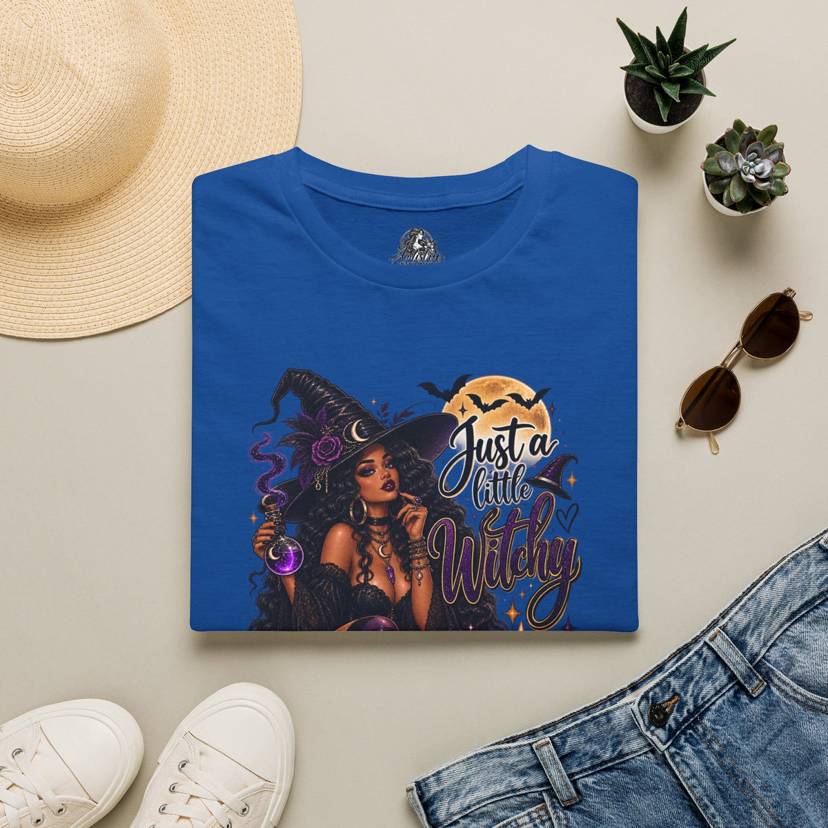 A Little Witchy Halloween | Glam Ghost Design | Unisex Softstyle T-Shirt