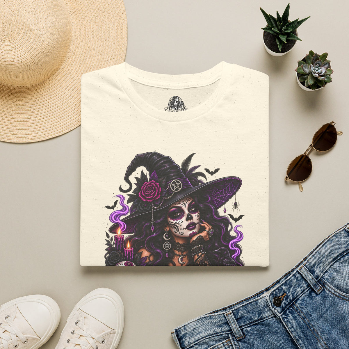 Resting Witch Face Halloween | Glam Ghost Design | Unisex Softstyle T-Shirt
