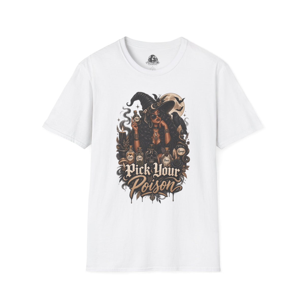Pick Your Poison Halloween | Glam Ghost Design | Unisex Softstyle T-Shirt