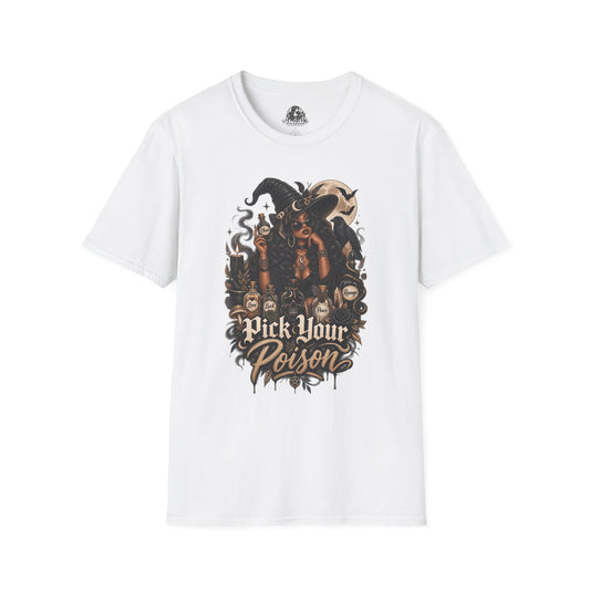 Pick Your Poison Halloween | Glam Ghost Design | Unisex Softstyle T-Shirt