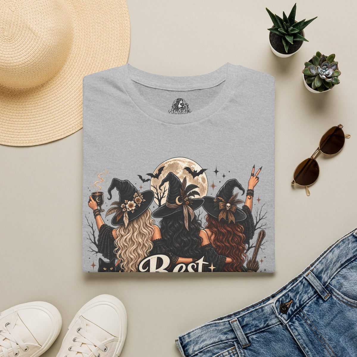 Best Witches Halloween | Glam Ghost Design | Unisex Softstyle T-Shirt