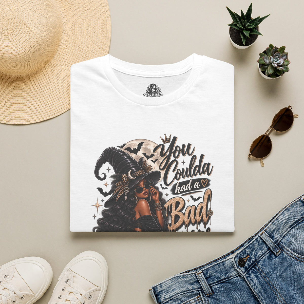 Bad Witch Halloween | Glam Ghost Design | Unisex Softstyle T-Shirt