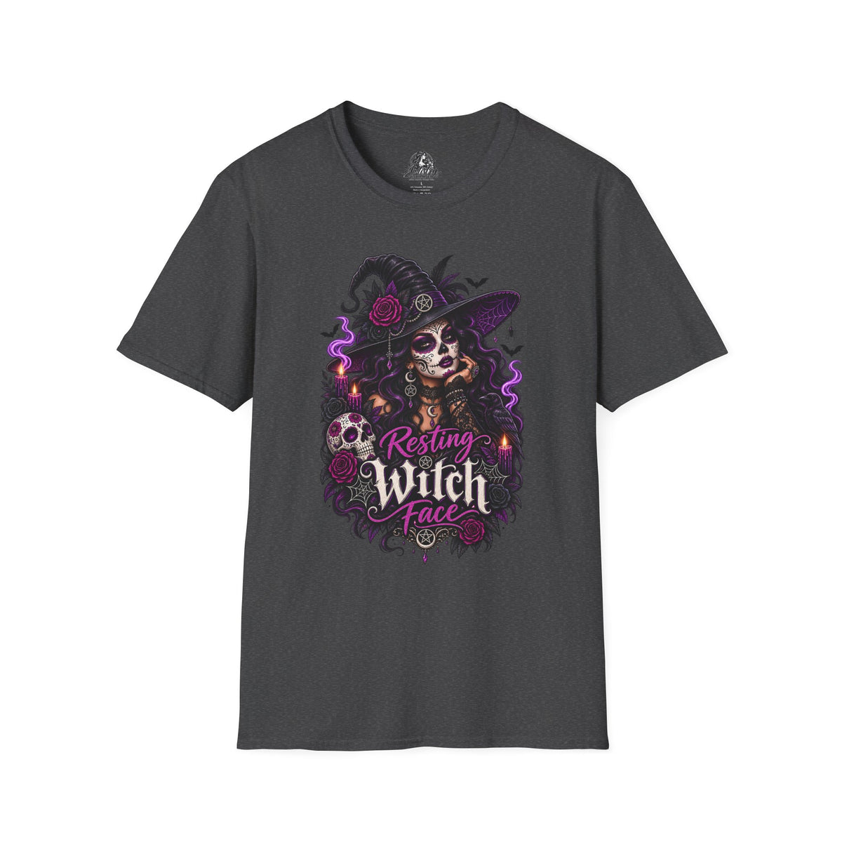 Resting Witch Face Halloween | Glam Ghost Design | Unisex Softstyle T-Shirt