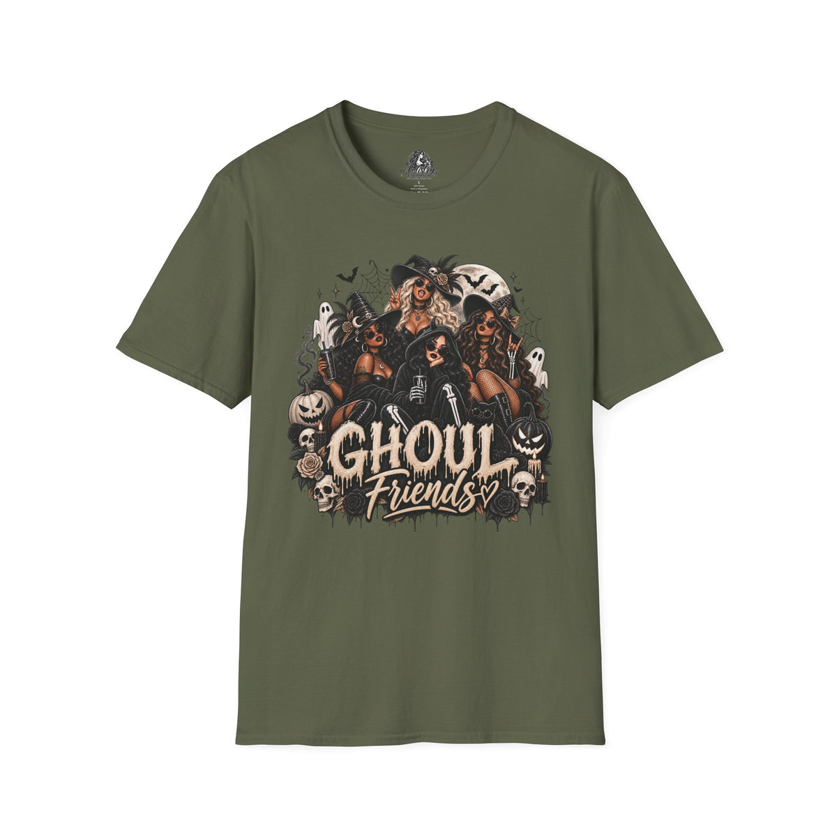 Ghoul Friends Halloween | Glam Ghost Design | Unisex Softstyle T-Shirt