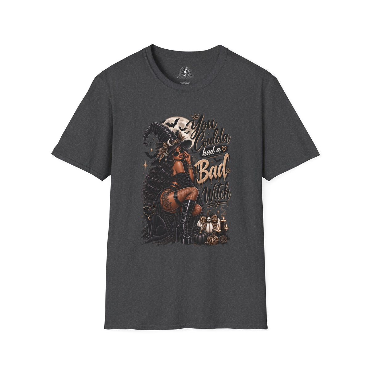 Bad Witch Halloween | Glam Ghost Design | Unisex Softstyle T-Shirt