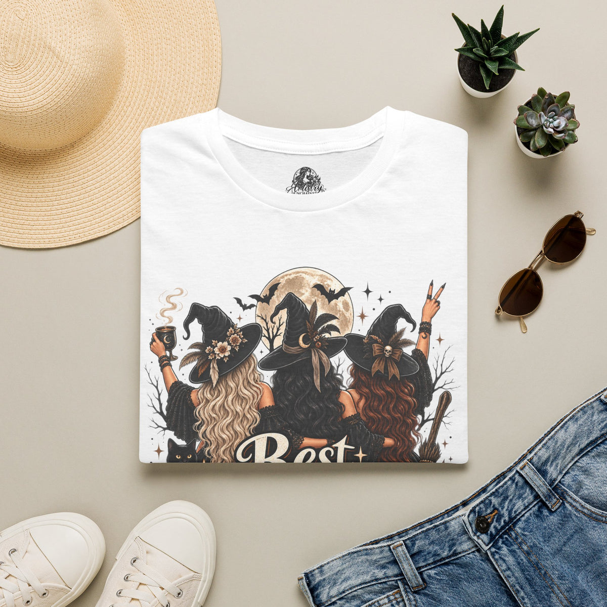 Best Witches Halloween | Glam Ghost Design | Unisex Softstyle T-Shirt