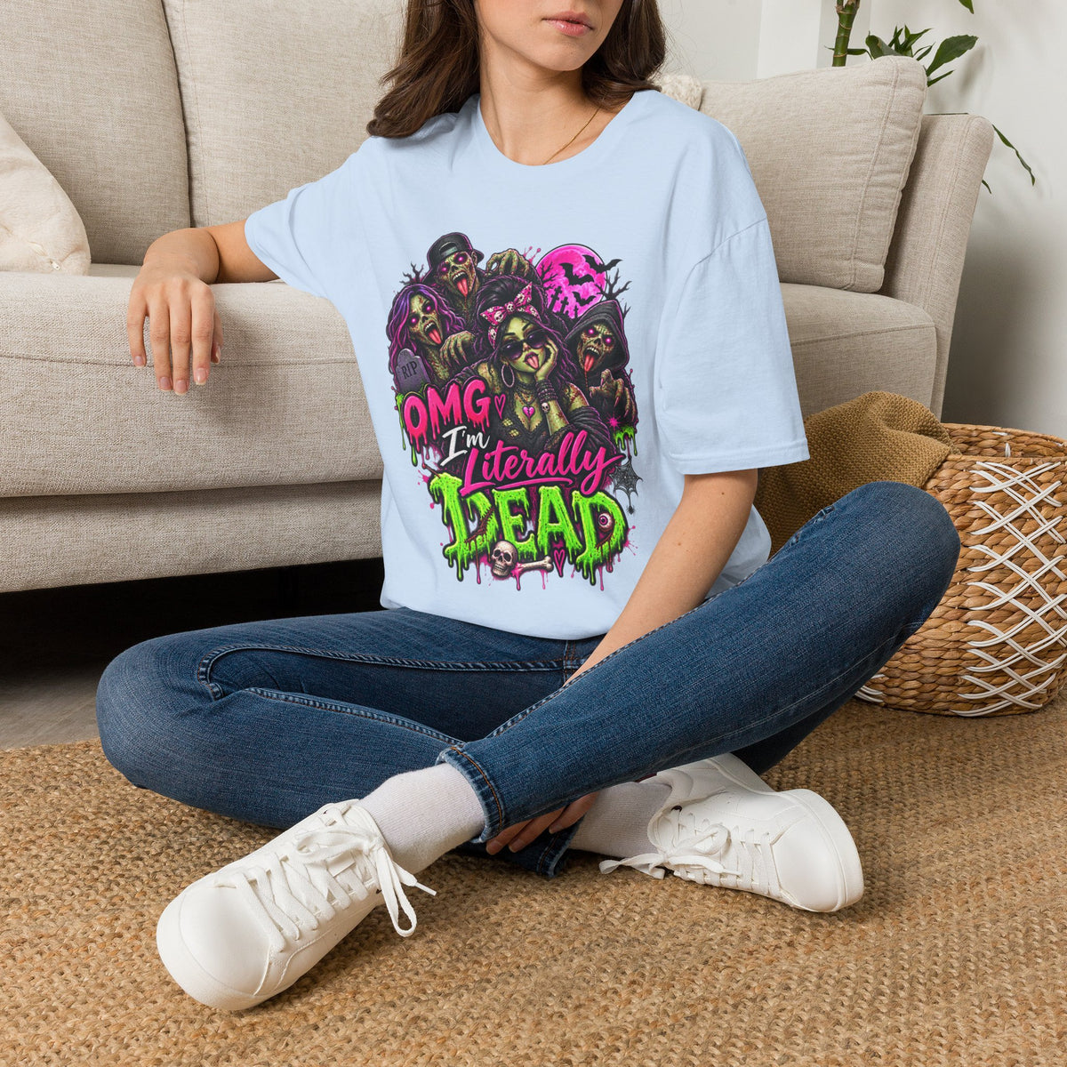 Literally Dead Halloween | Glam Ghost Design | Unisex Softstyle T-Shirt