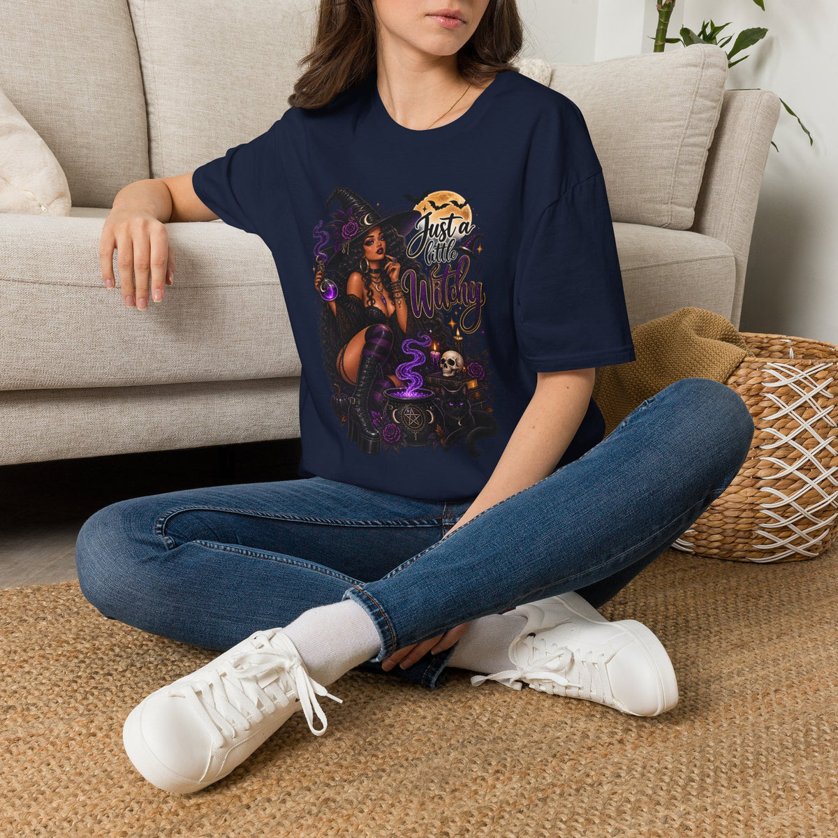A Little Witchy Halloween | Glam Ghost Design | Unisex Softstyle T-Shirt