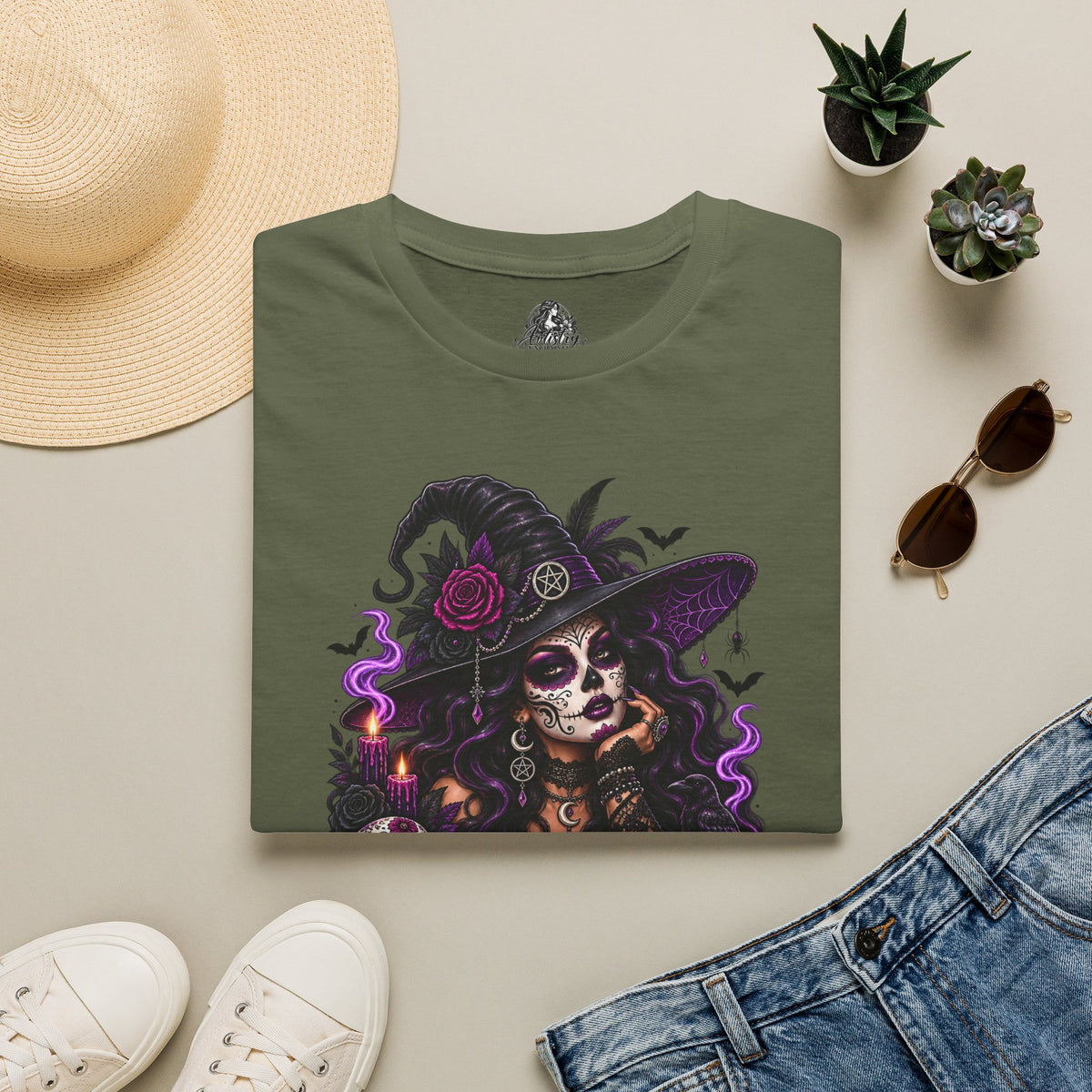 Resting Witch Face Halloween | Glam Ghost Design | Unisex Softstyle T-Shirt