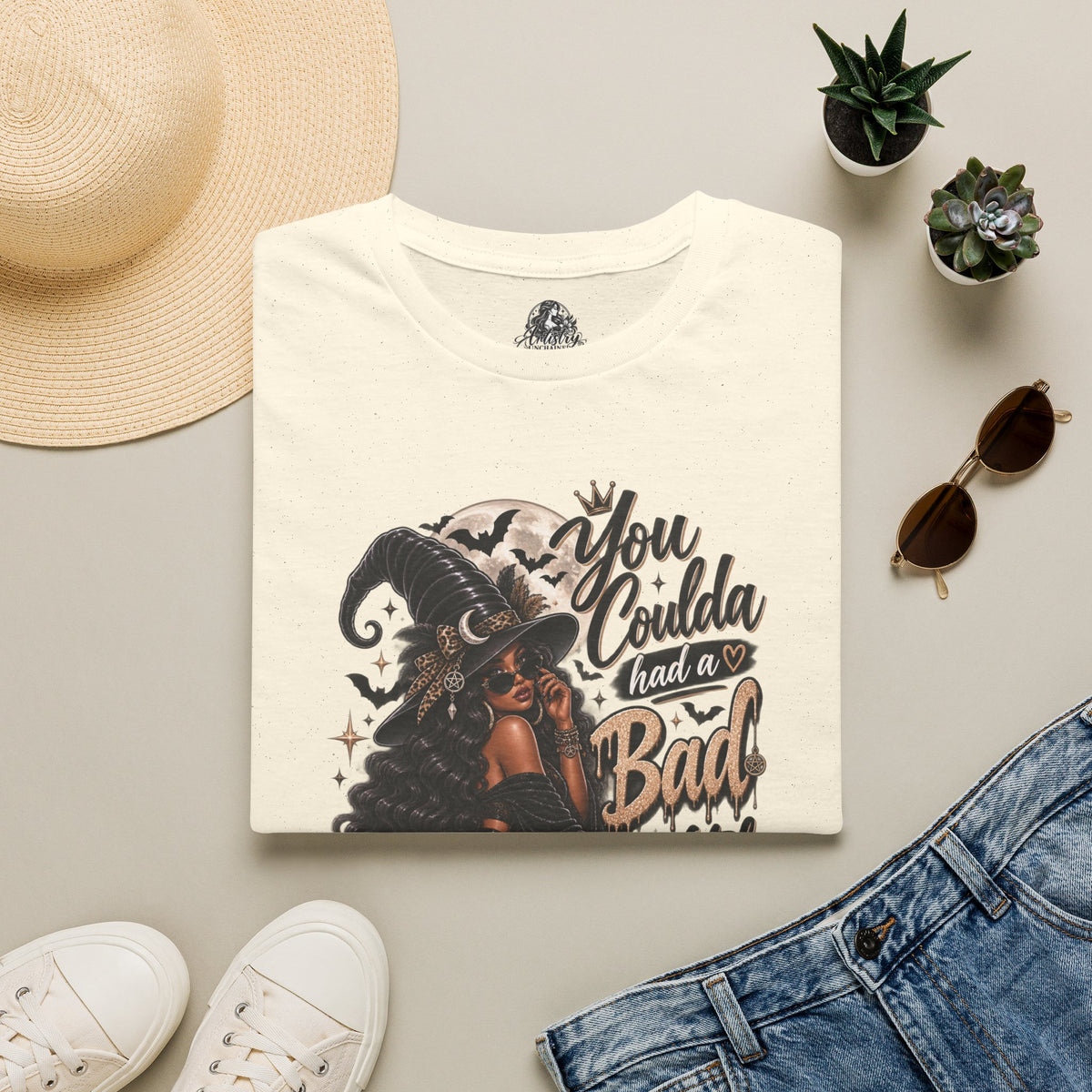 Bad Witch Halloween | Glam Ghost Design | Unisex Softstyle T-Shirt