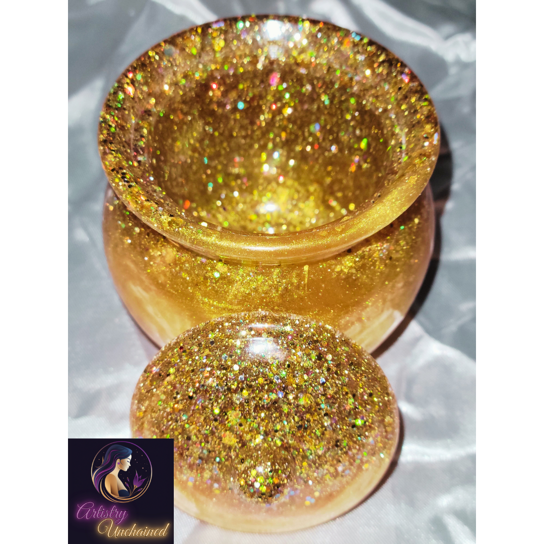 Holographic Gold Trinket Tray Set