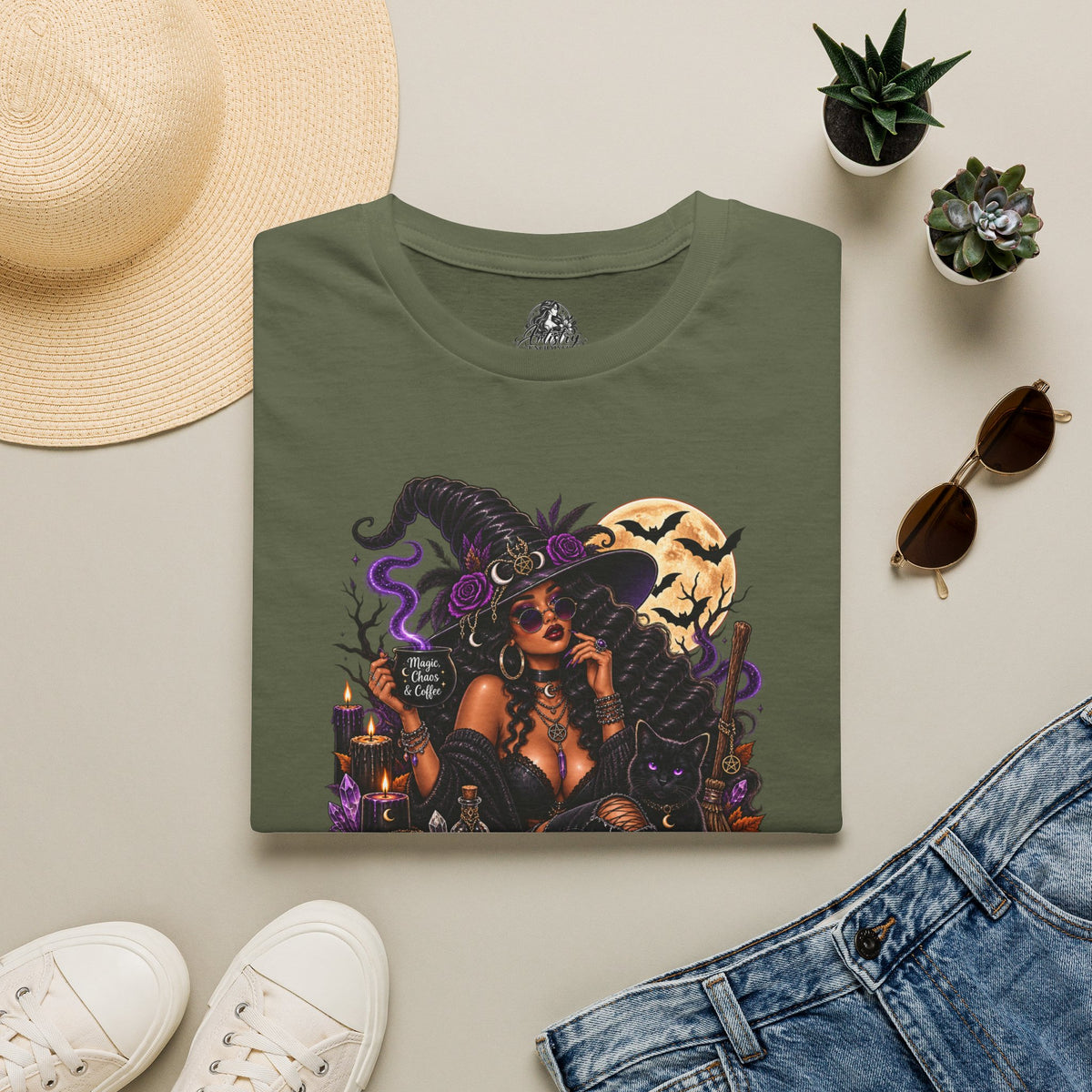 Witchy Mama Halloween | Glam Ghost Design | Unisex Softstyle T-Shirt