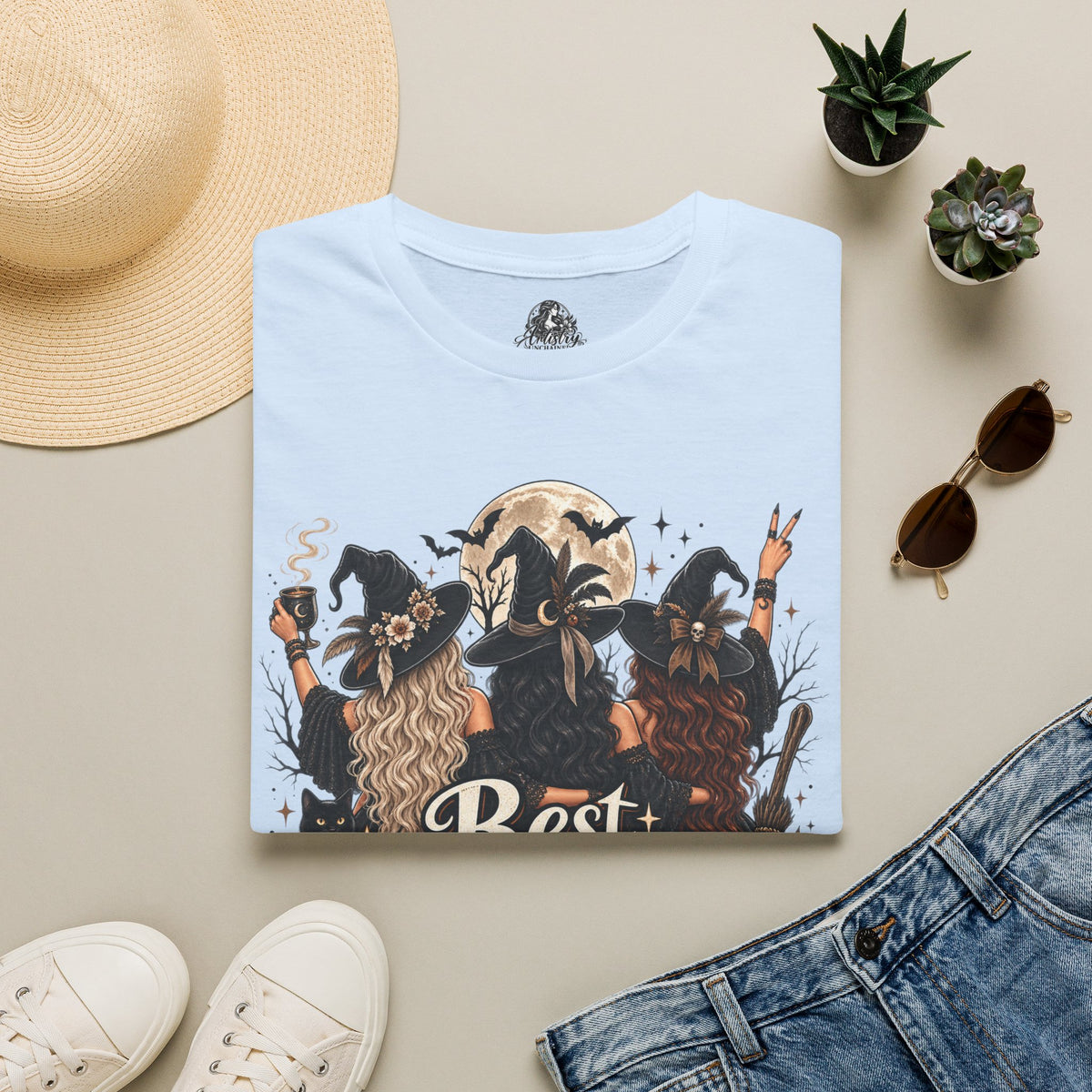 Best Witches Halloween | Glam Ghost Design | Unisex Softstyle T-Shirt