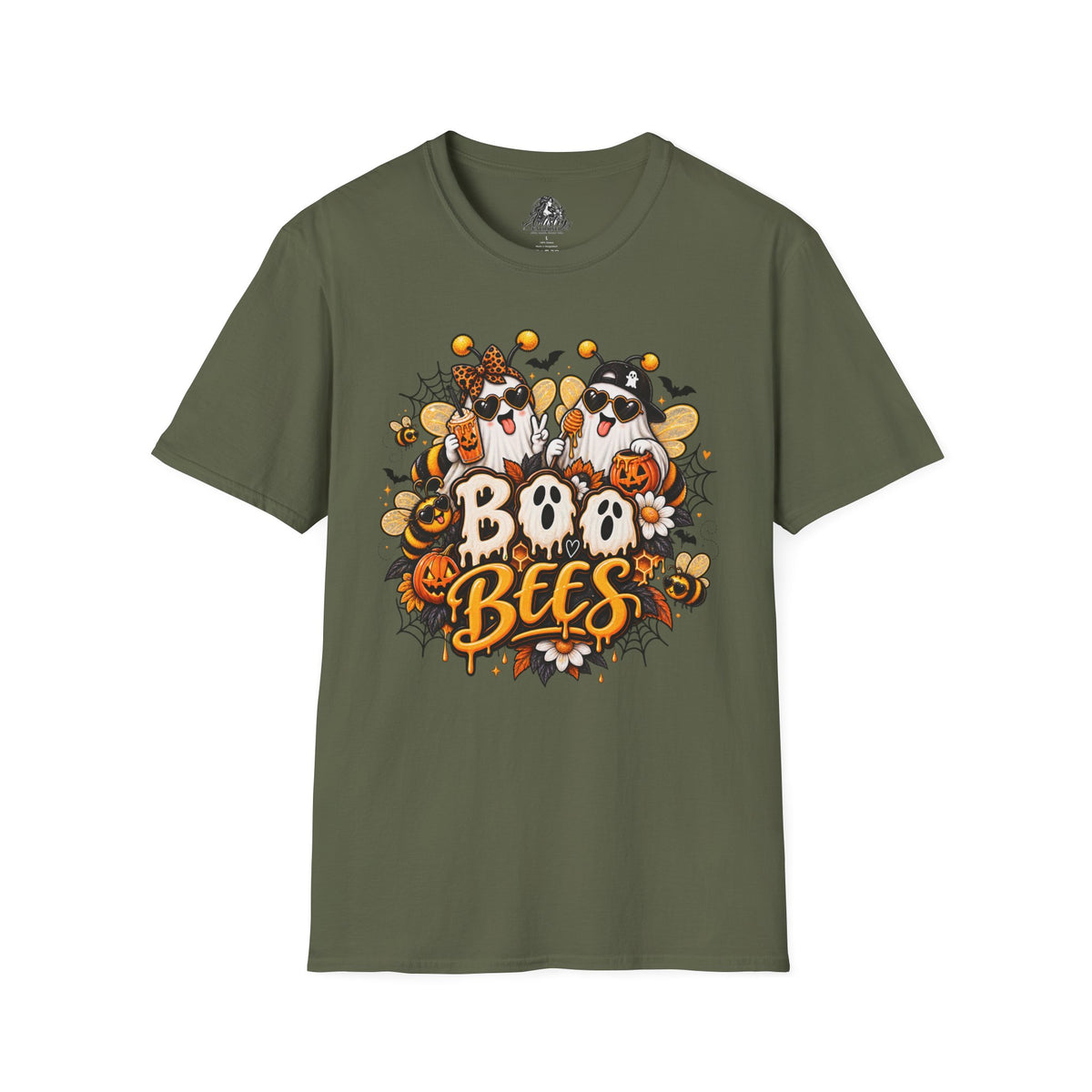 Boo Bees Halloween | Glam Ghost Design | Unisex Softstyle T-Shirt