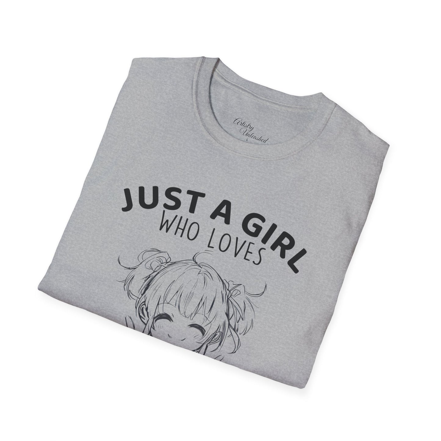 Girl Who Loves Anime White Unisex Softstyle T-Shirt