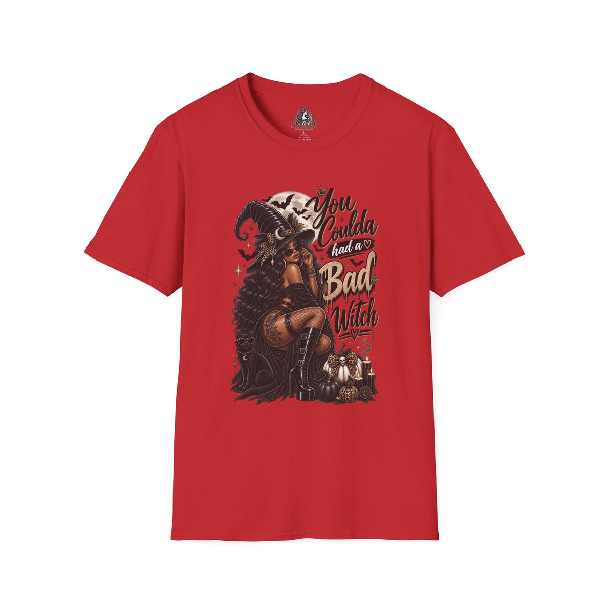 Bad Witch Halloween | Glam Ghost Design | Unisex Softstyle T-Shirt
