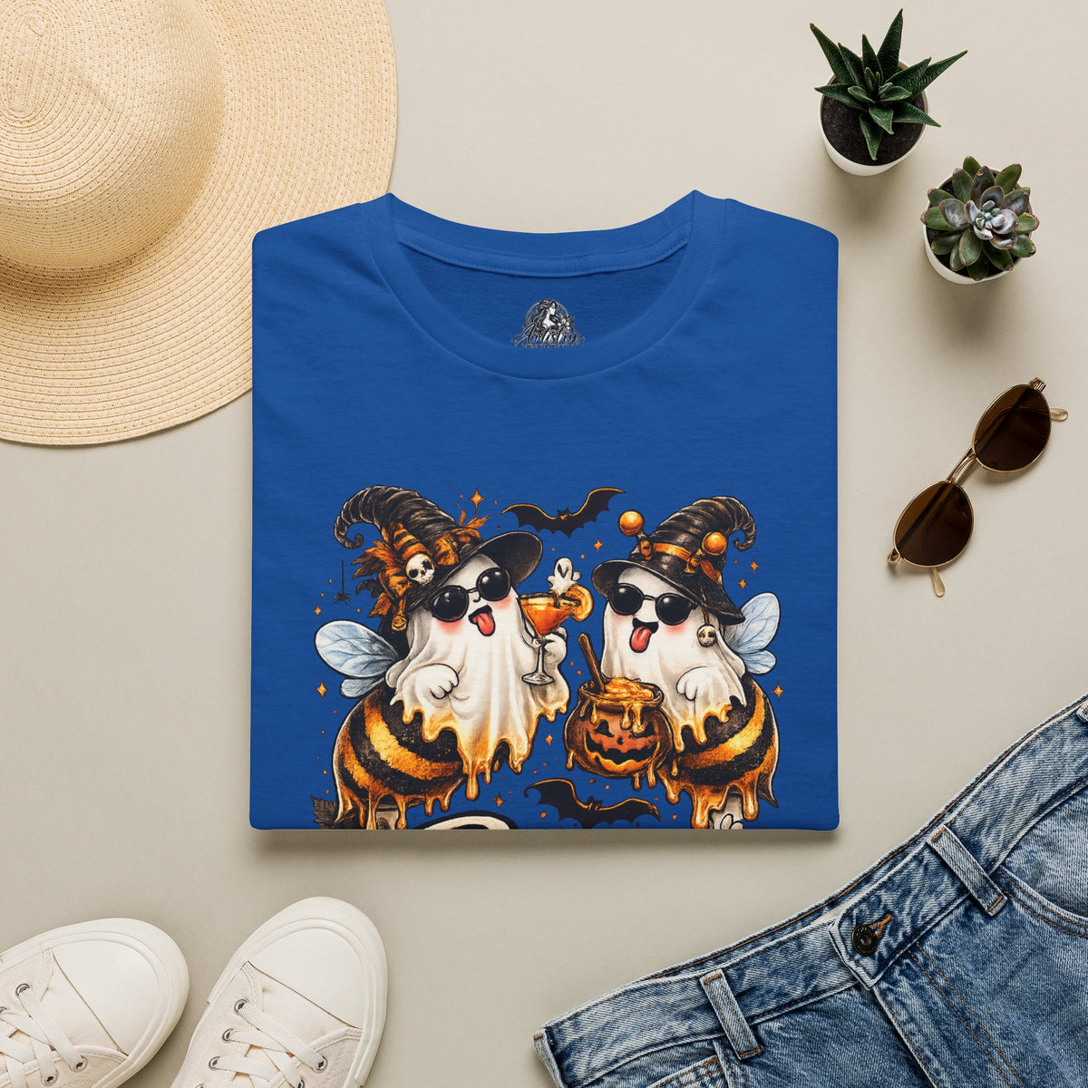 Boo Bees Halloween | Glam Ghost Design | Unisex Softstyle T-Shirt
