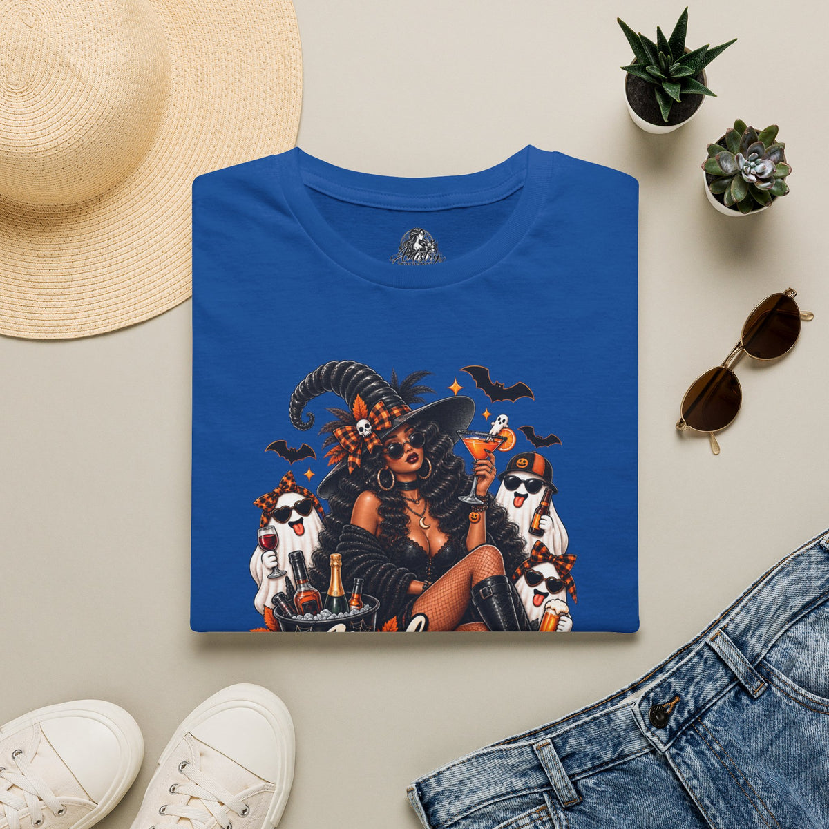 Here for the Boos Halloween | Glam Ghost Design | Unisex Softstyle T-Shirt