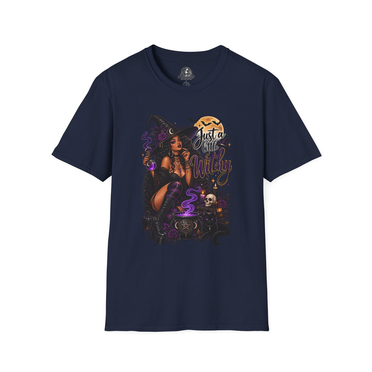 A Little Witchy Halloween | Glam Ghost Design | Unisex Softstyle T-Shirt
