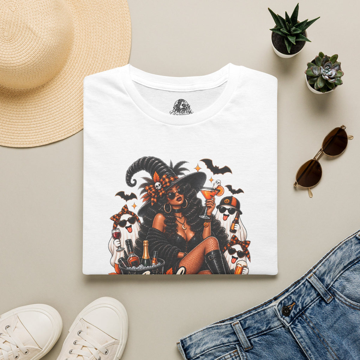 Here for the Boos Halloween | Glam Ghost Design | Unisex Softstyle T-Shirt