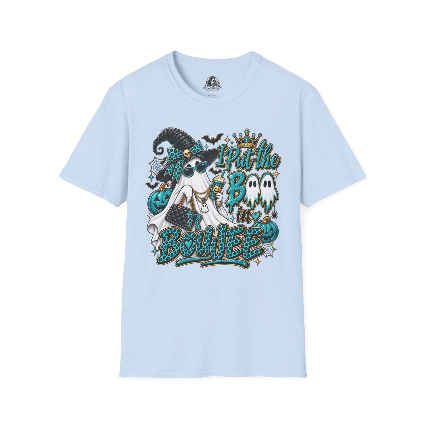 Boo in Boujee Halloween | Glam Ghost Design | Unisex Softstyle T-Shirt