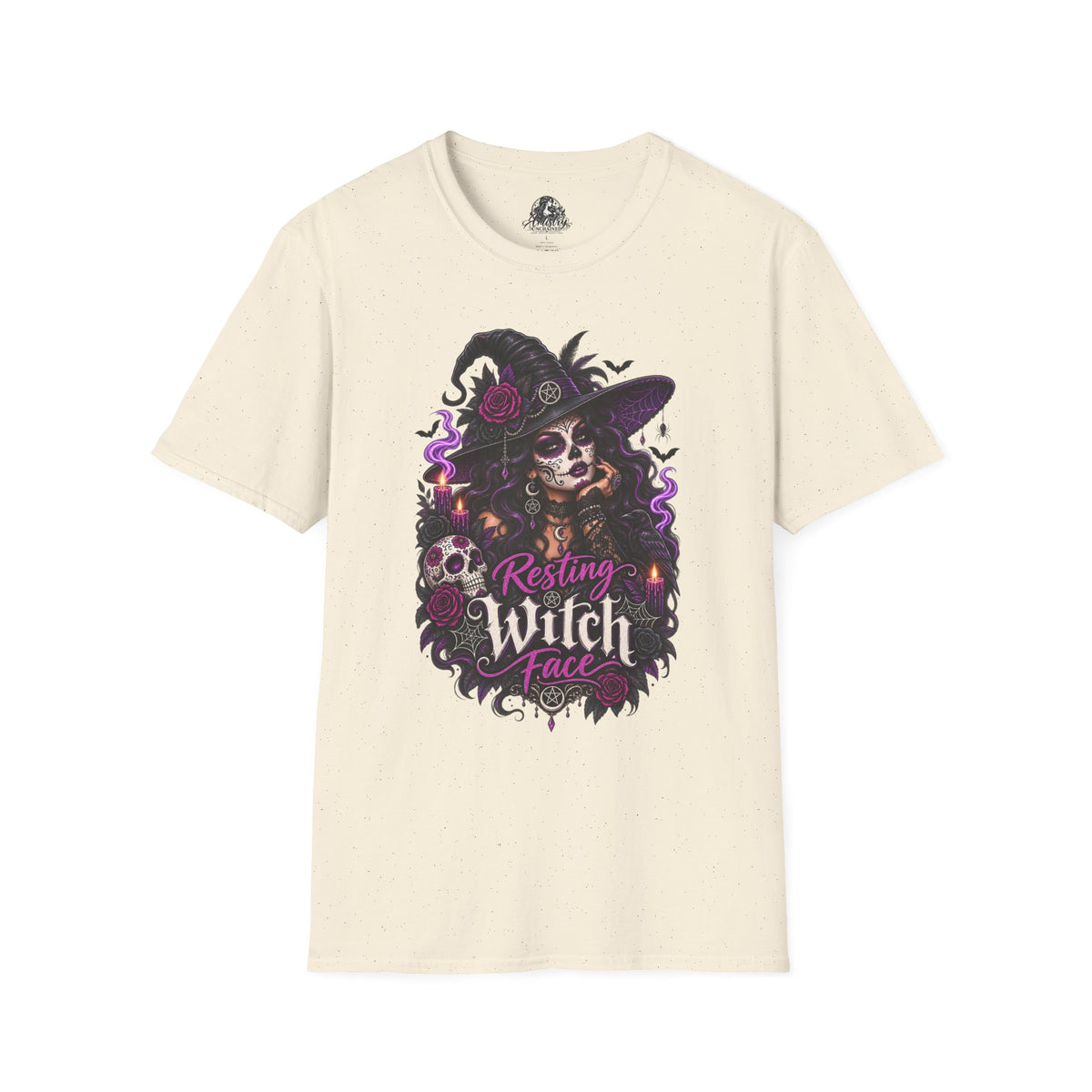 Resting Witch Face Halloween | Glam Ghost Design | Unisex Softstyle T-Shirt