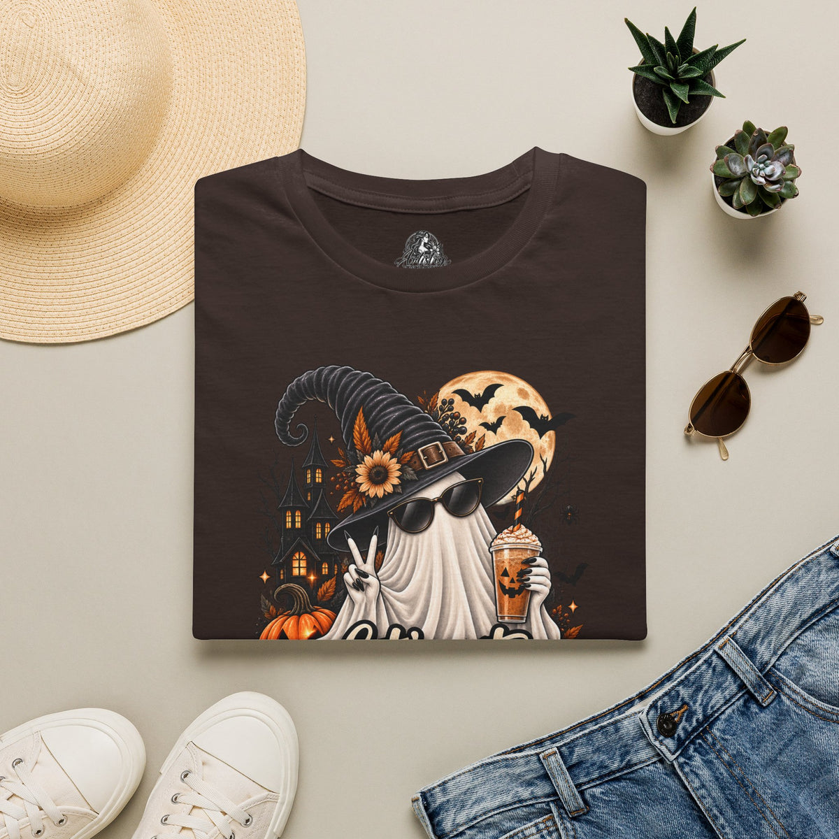 Let's Get Spooky Halloween | Glam Ghost Design | Unisex Softstyle T-Shirt