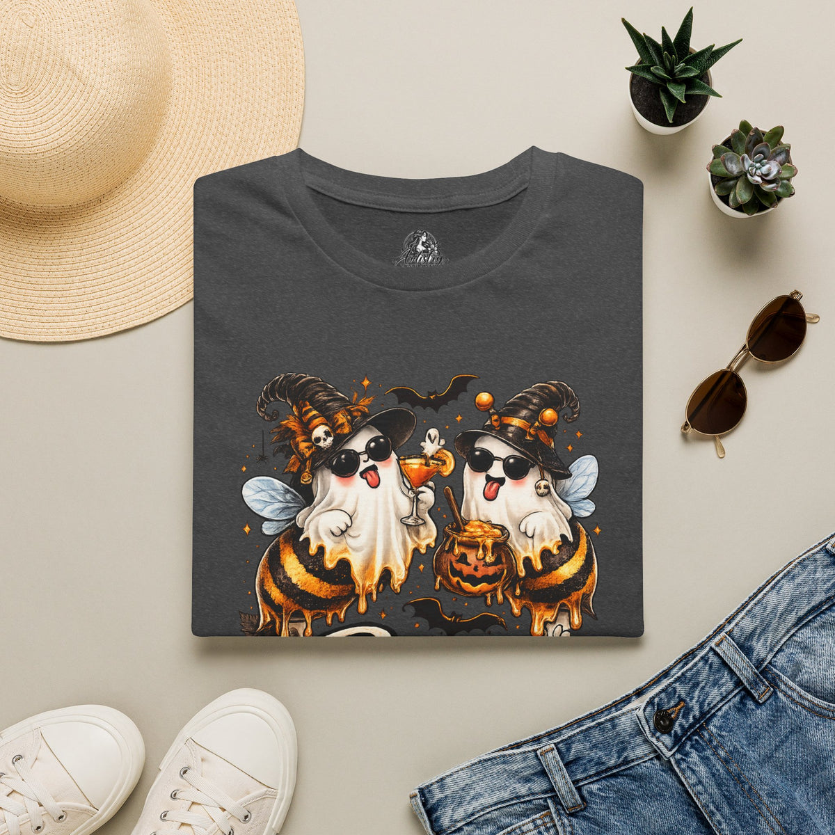 Boo Bees Halloween | Glam Ghost Design | Unisex Softstyle T-Shirt