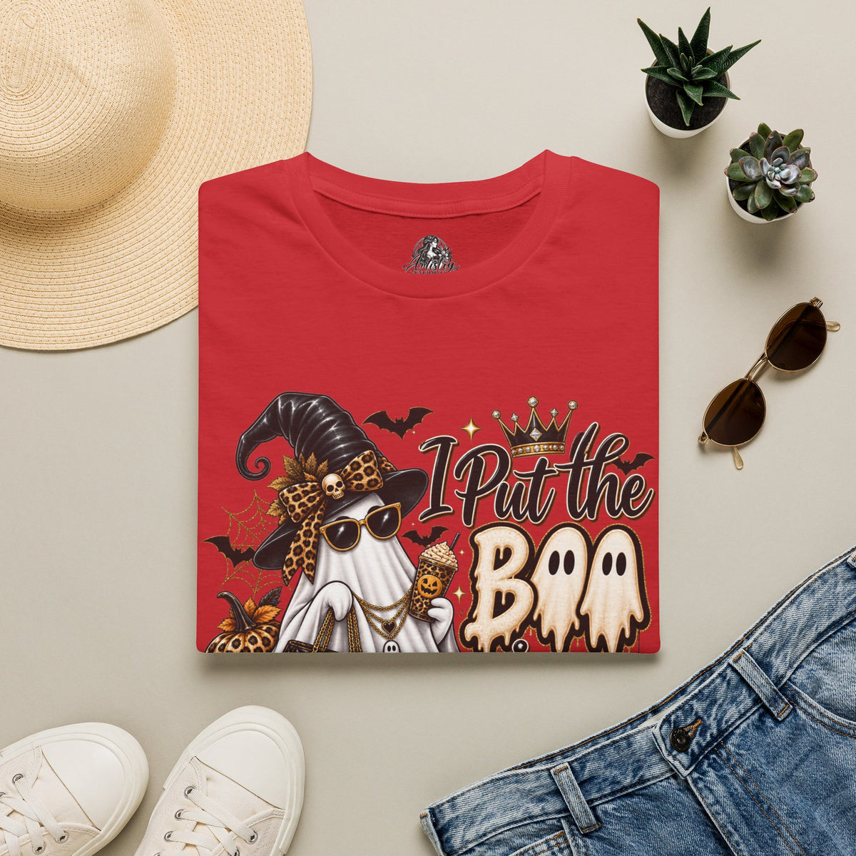 Boo in Boujee Halloween | Glam Ghost Design | Unisex Softstyle T-Shirt