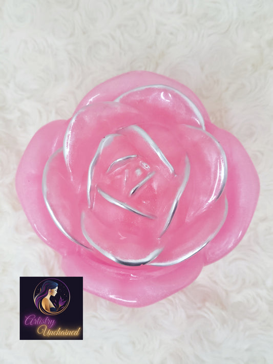 Pink and Silver Rose Jar