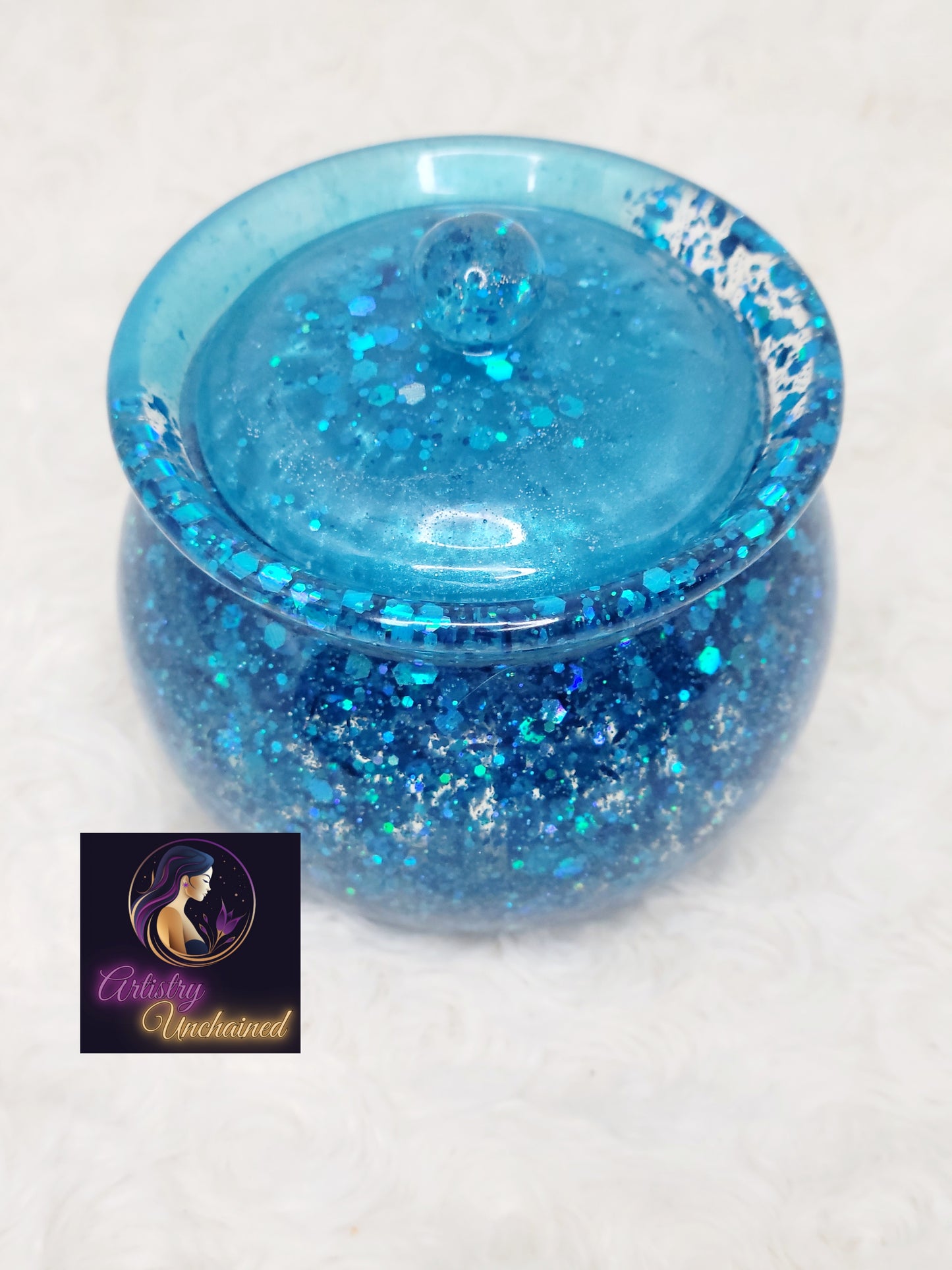 Holographic Blue Trinket Tray Set